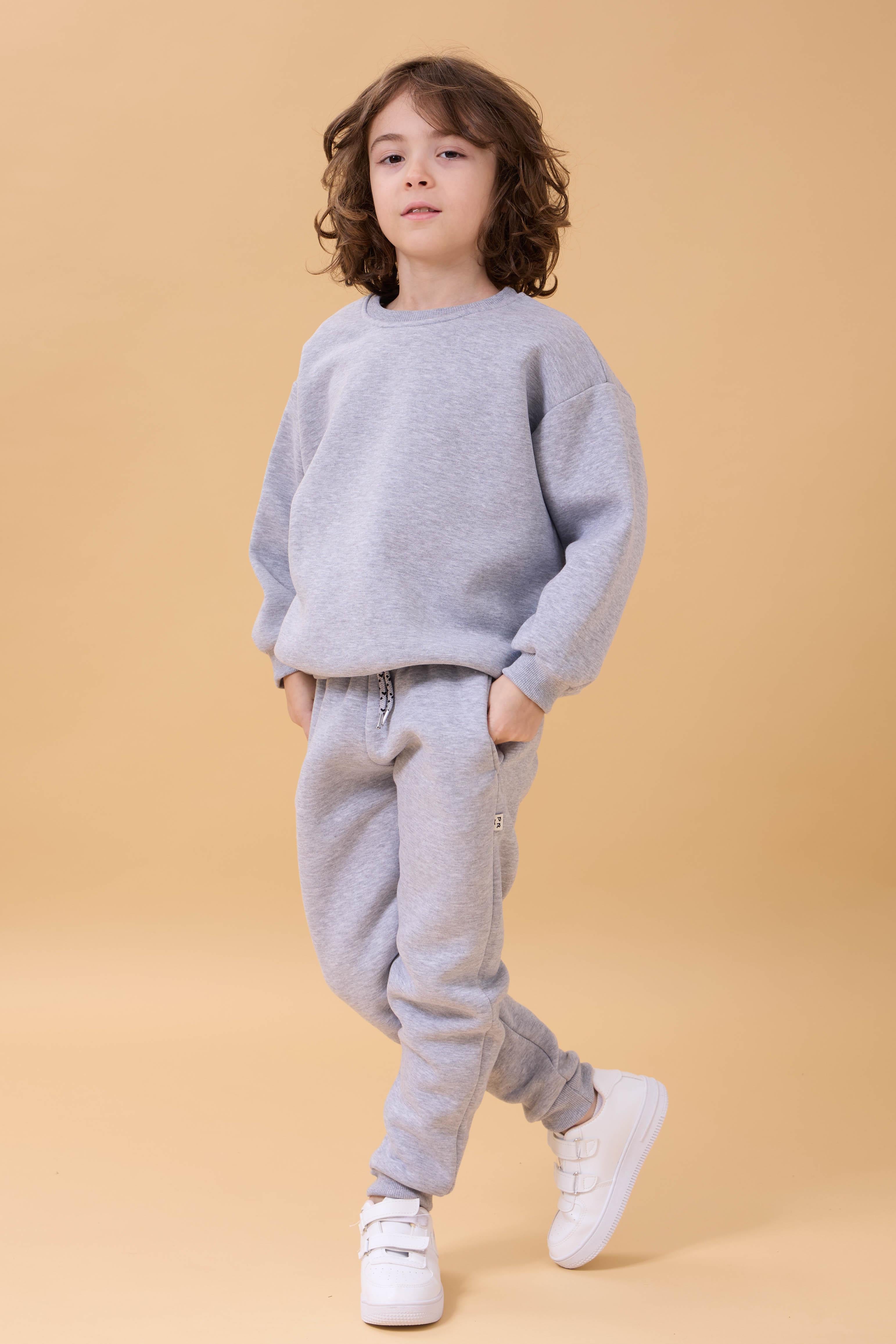 Erkek Çocuk Bisiklet Yaka Şardonlu Kışlık 2'li Eşofman Takımı