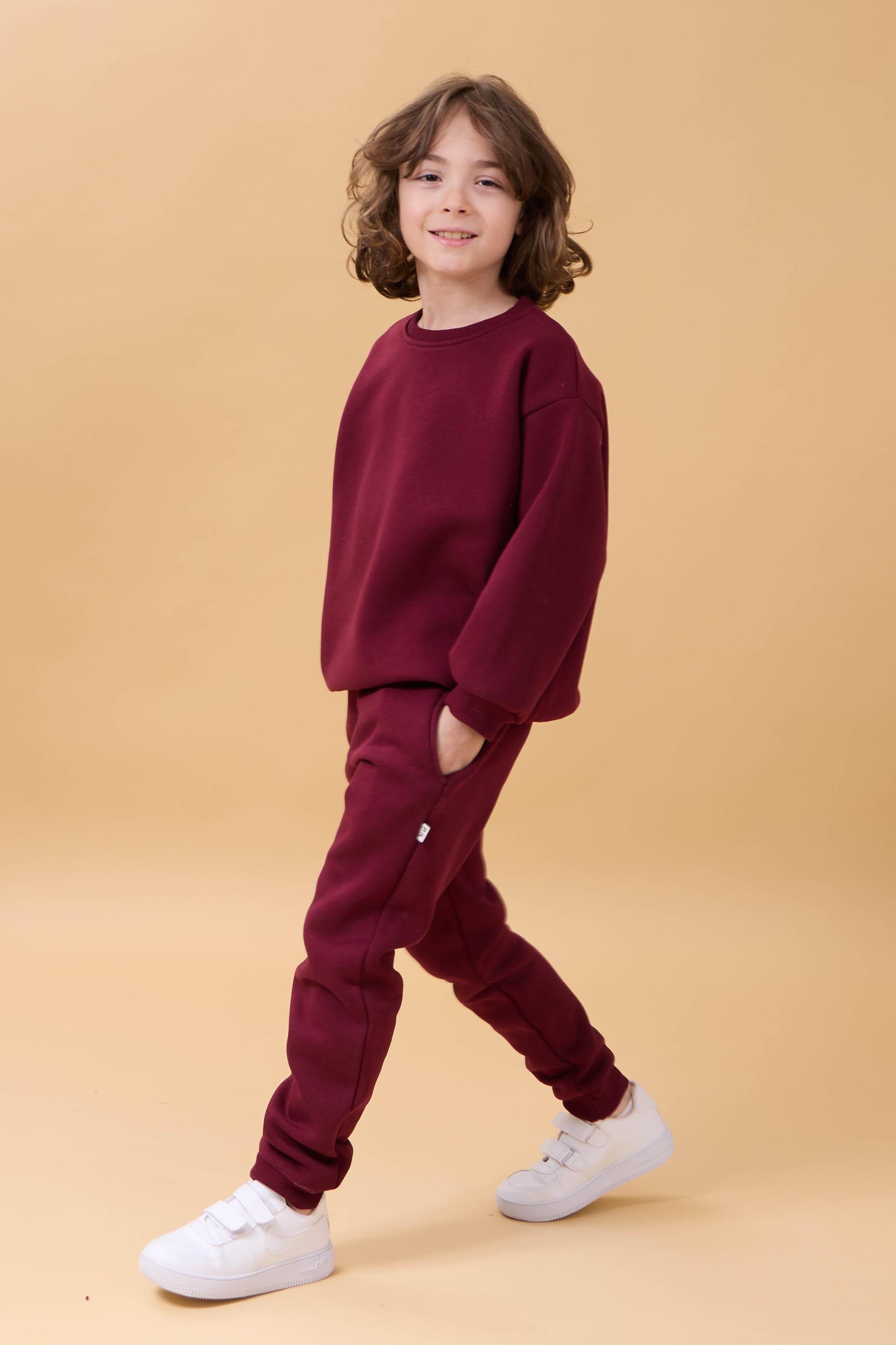 Erkek Çocuk Bisiklet Yaka Şardonlu Kışlık 2'li Eşofman Takımı