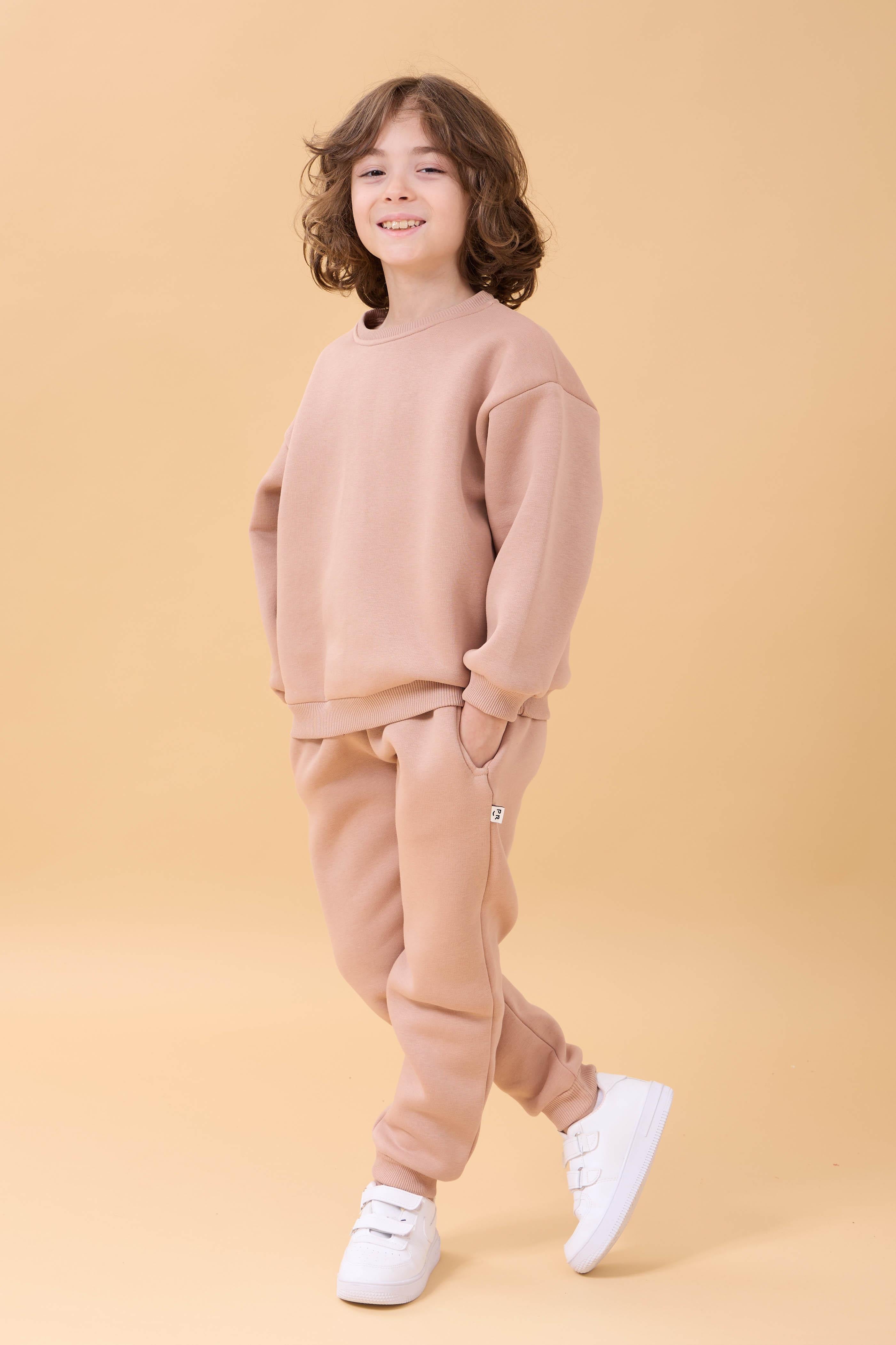 Erkek Çocuk Bisiklet Yaka Şardonlu Kışlık 2'li Eşofman Takımı