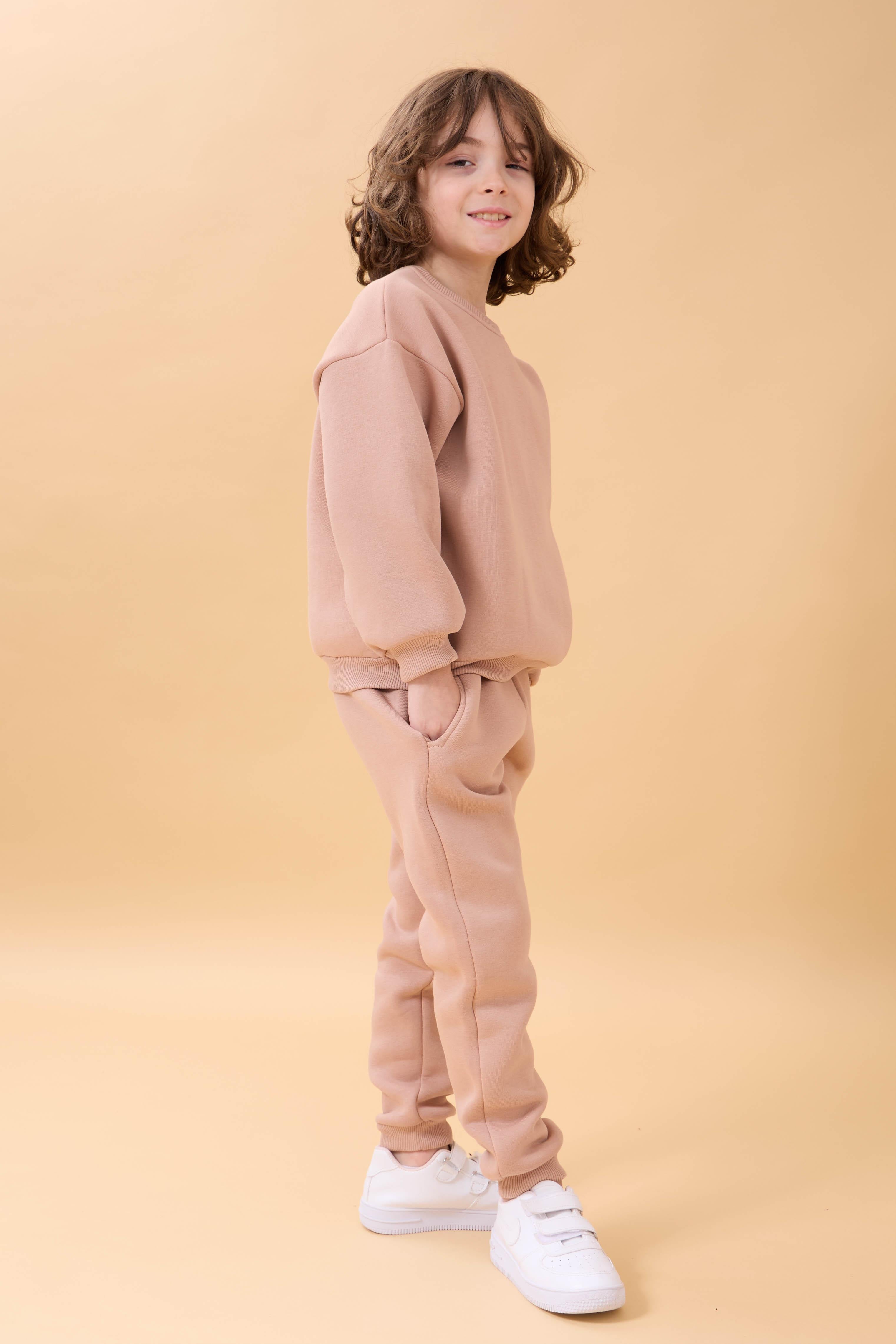 Erkek Çocuk Bisiklet Yaka Şardonlu Kışlık 2'li Eşofman Takımı