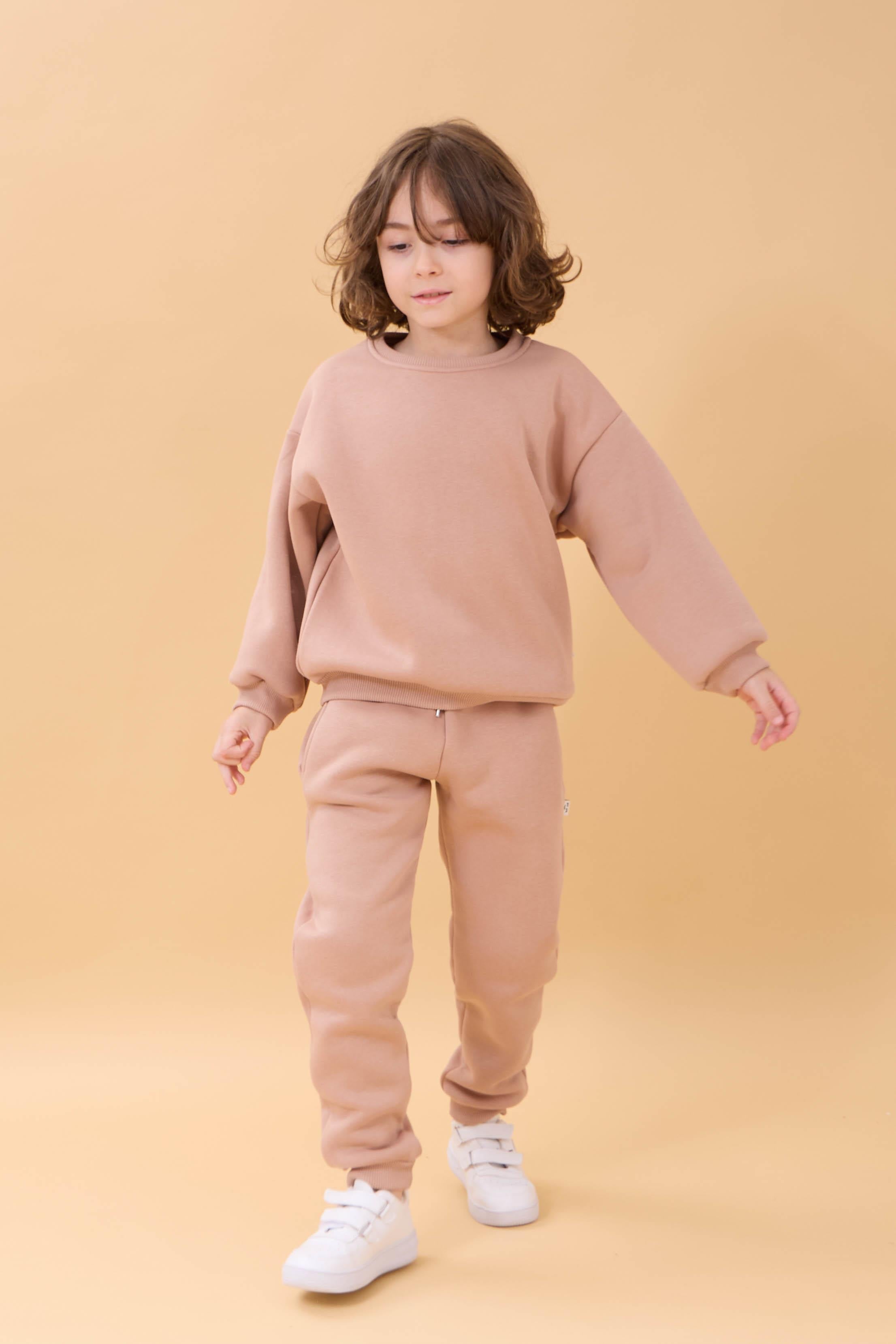 Erkek Çocuk Bisiklet Yaka Şardonlu Kışlık 2'li Eşofman Takımı