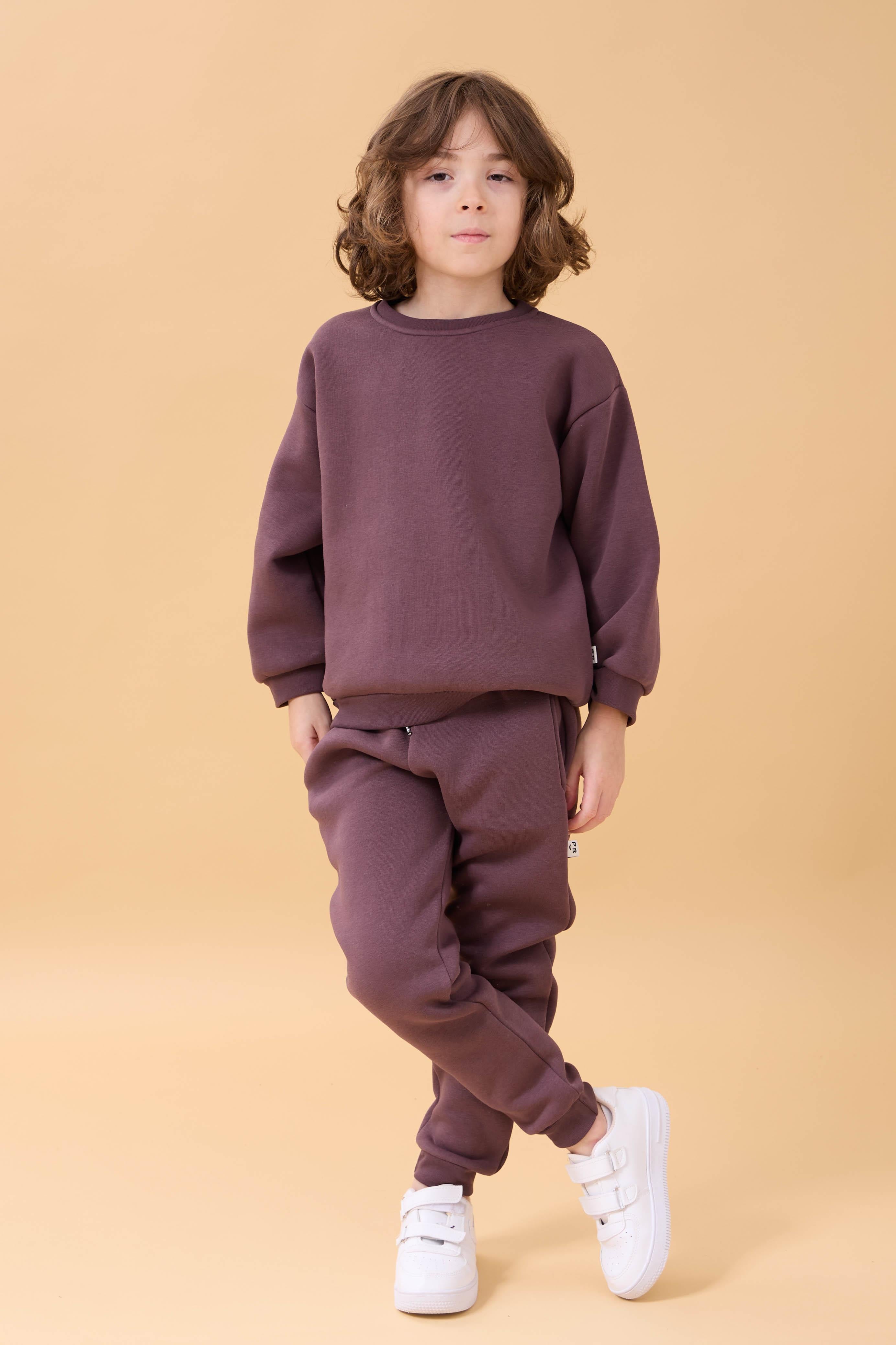 Erkek Çocuk Bisiklet Yaka Şardonlu Kışlık 2'li Eşofman Takımı