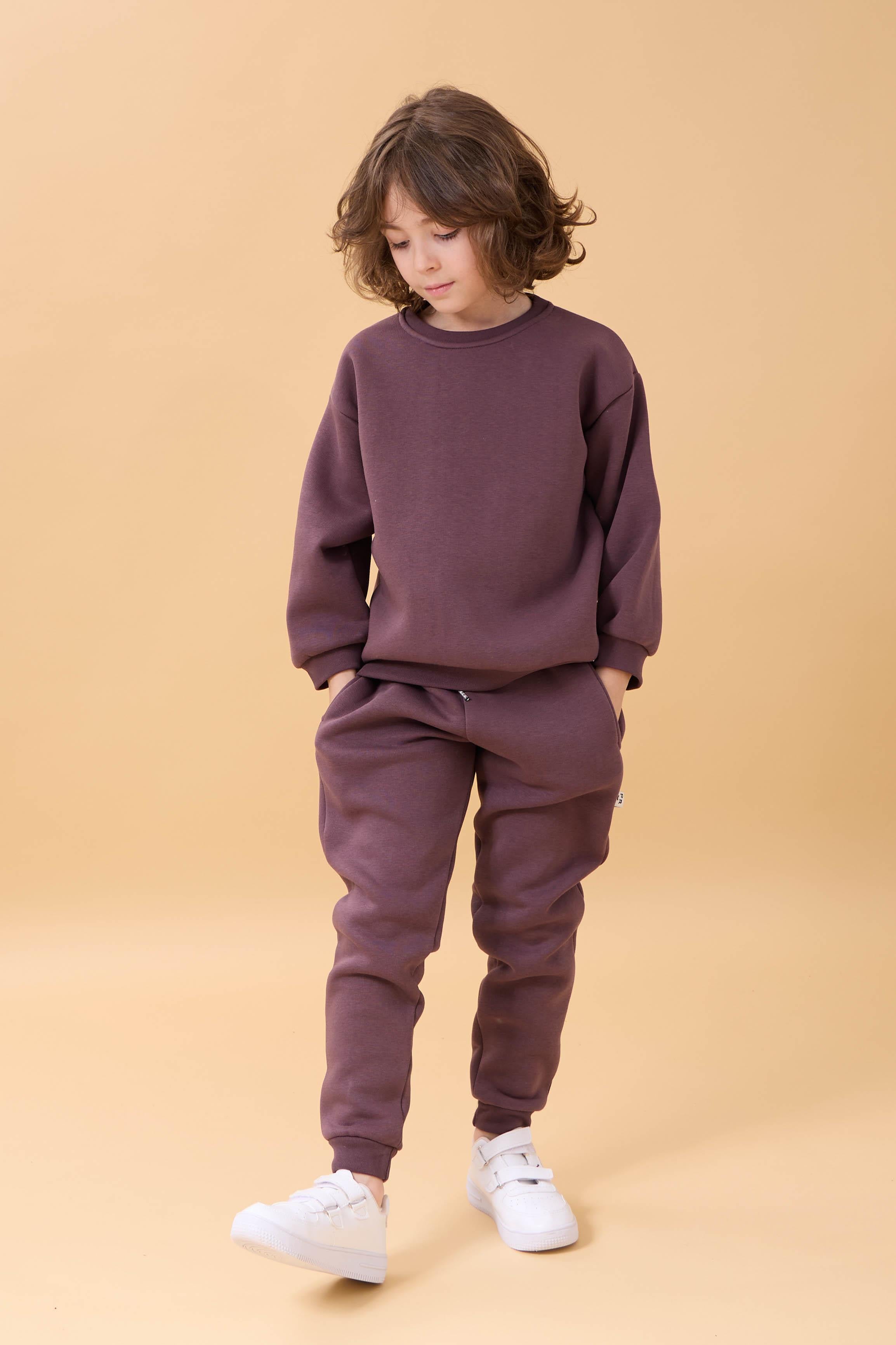 Erkek Çocuk Bisiklet Yaka Şardonlu Kışlık 2'li Eşofman Takımı