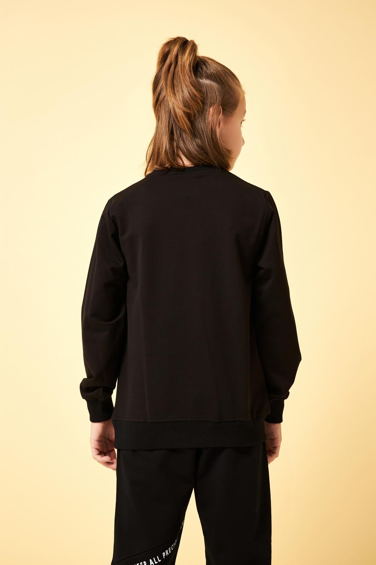 Expedition Baskılı Erkek Çocuk Sweatshirt Siyah - Perendi