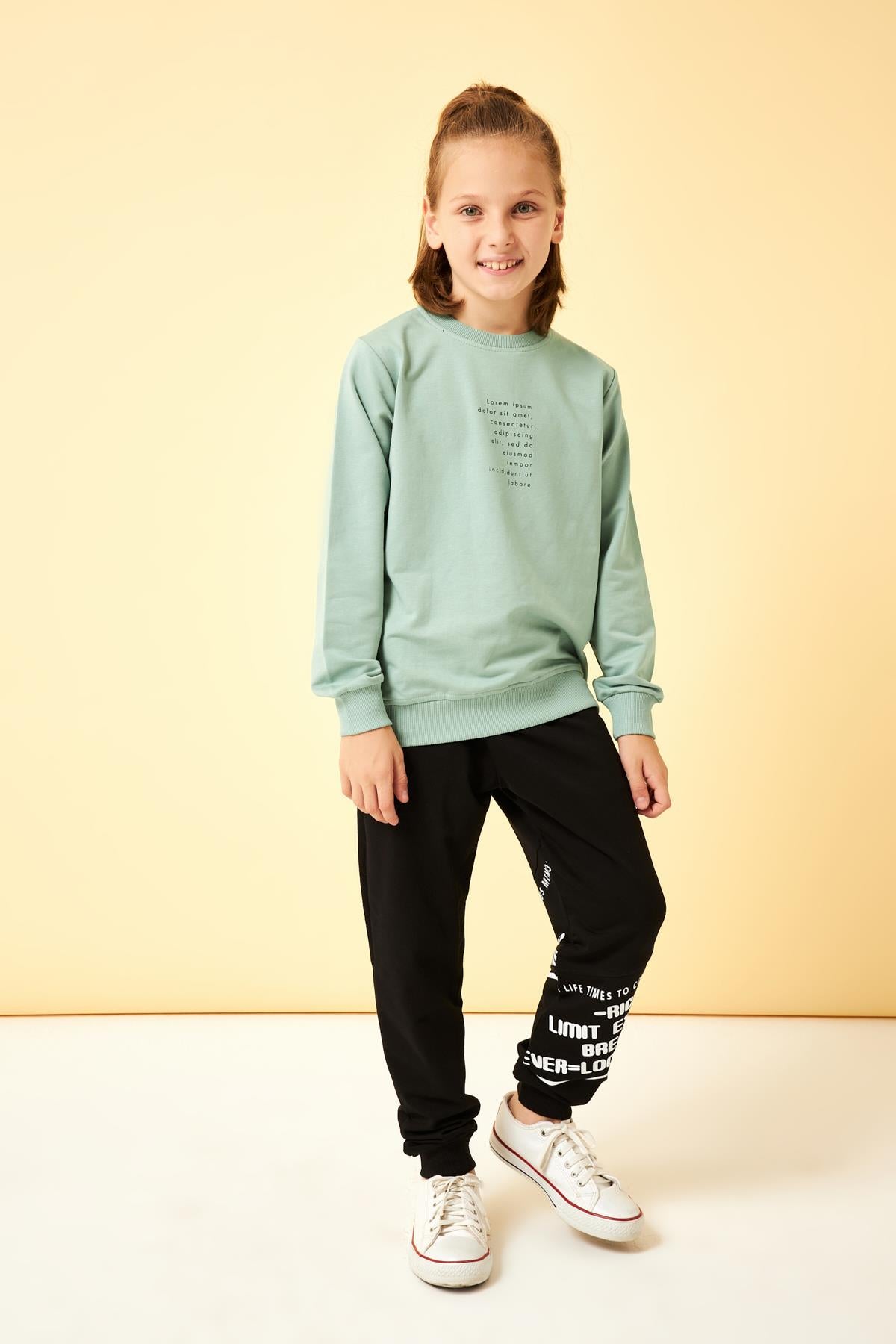 Football Baskı Detaylı Erkek Çocuk Sweatshirt Çağla - Perendi