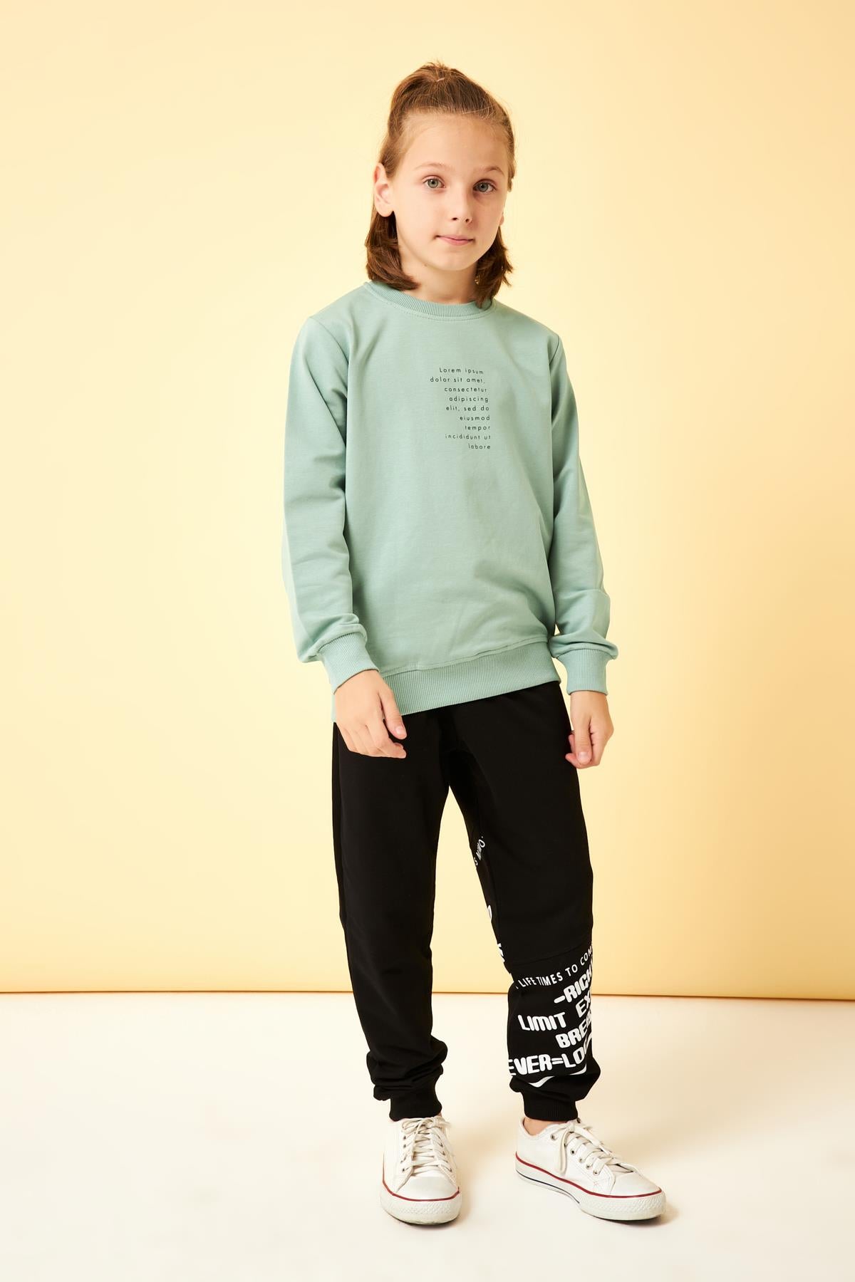 Football Baskı Detaylı Erkek Çocuk Sweatshirt Çağla - Perendi