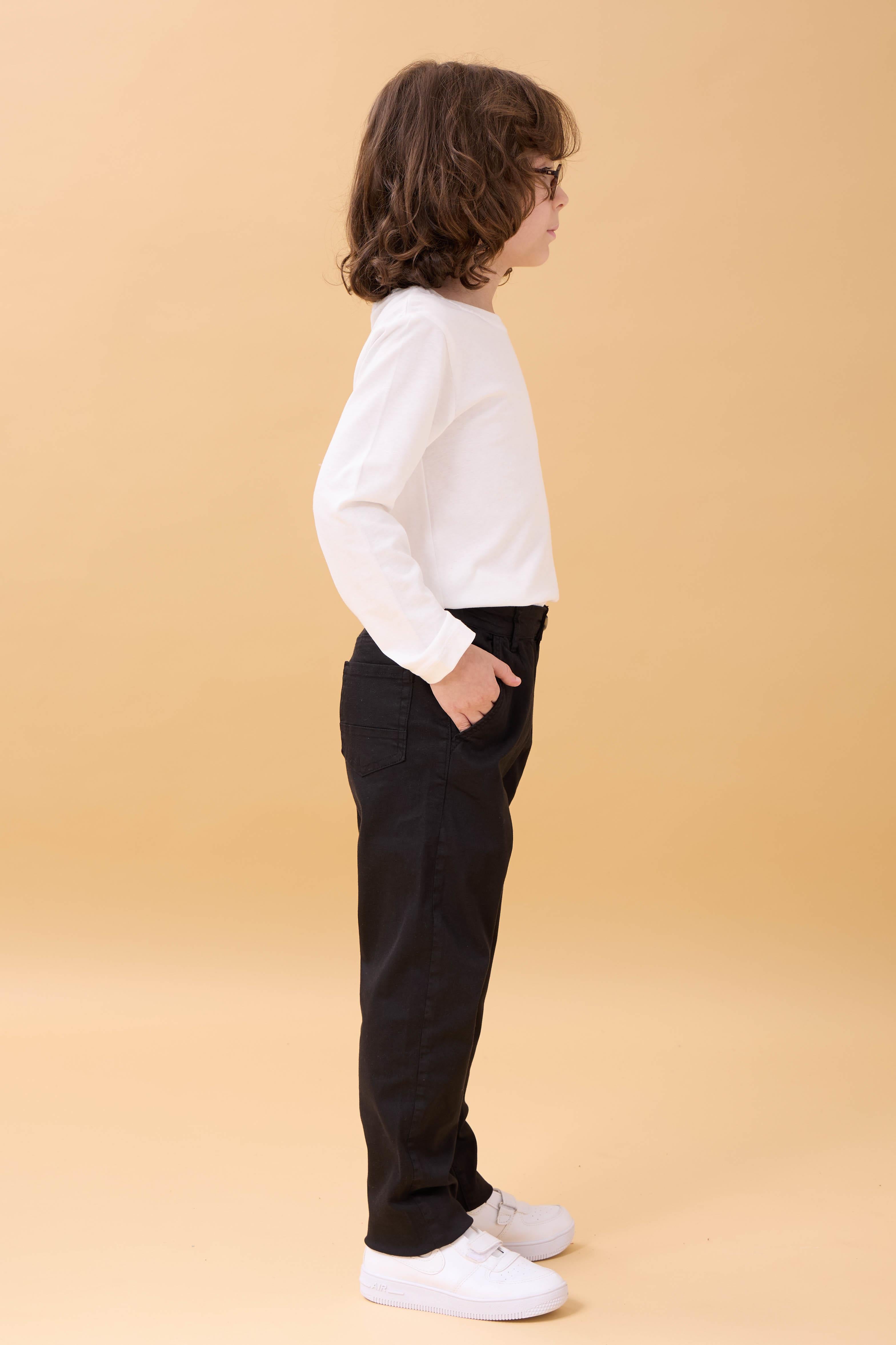 Erkek Çocuk Gabardin Okul Pantolonu Bel Ayarlı