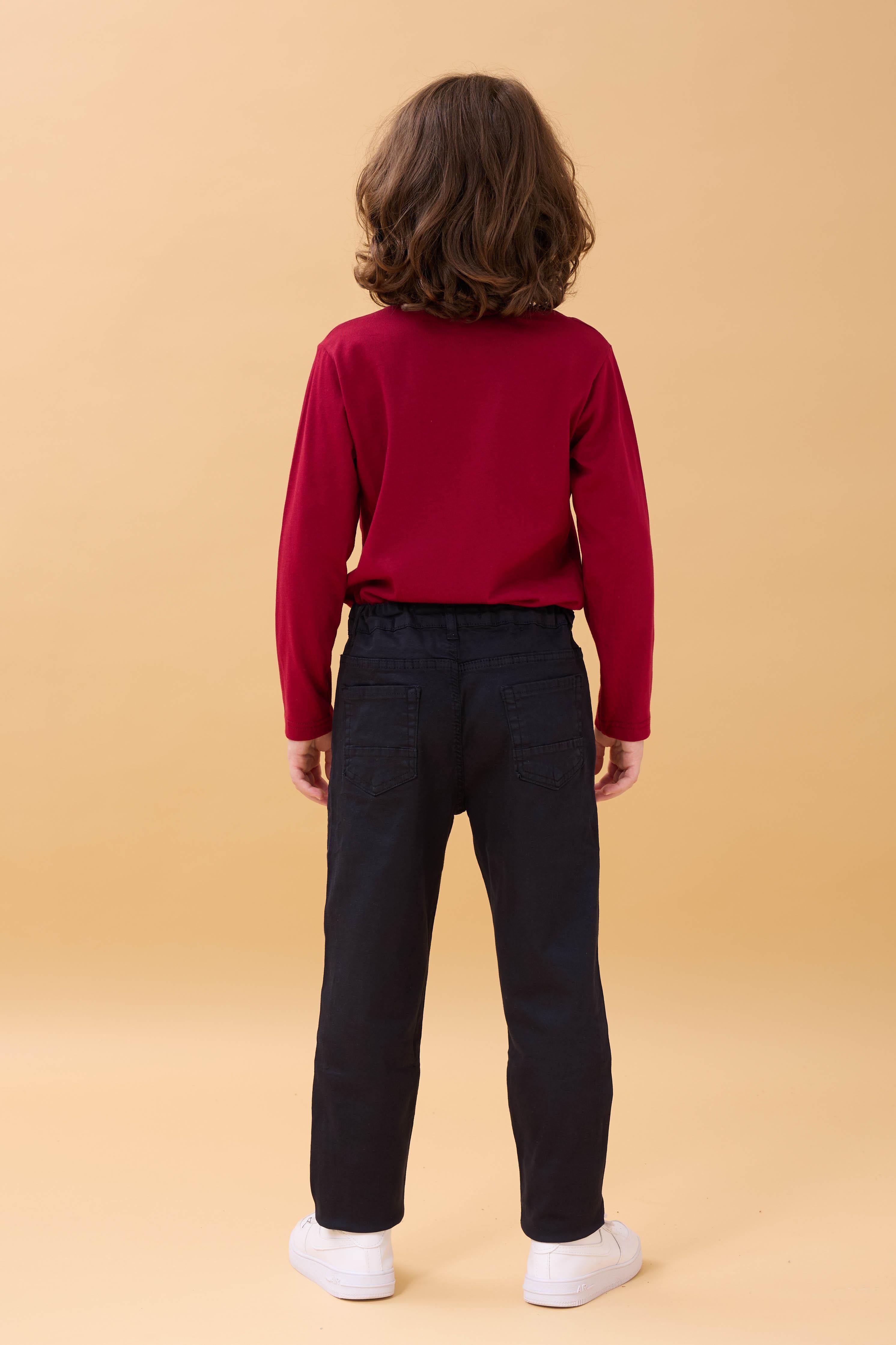 Erkek Çocuk Gabardin Okul Pantolonu Bel Ayarlı