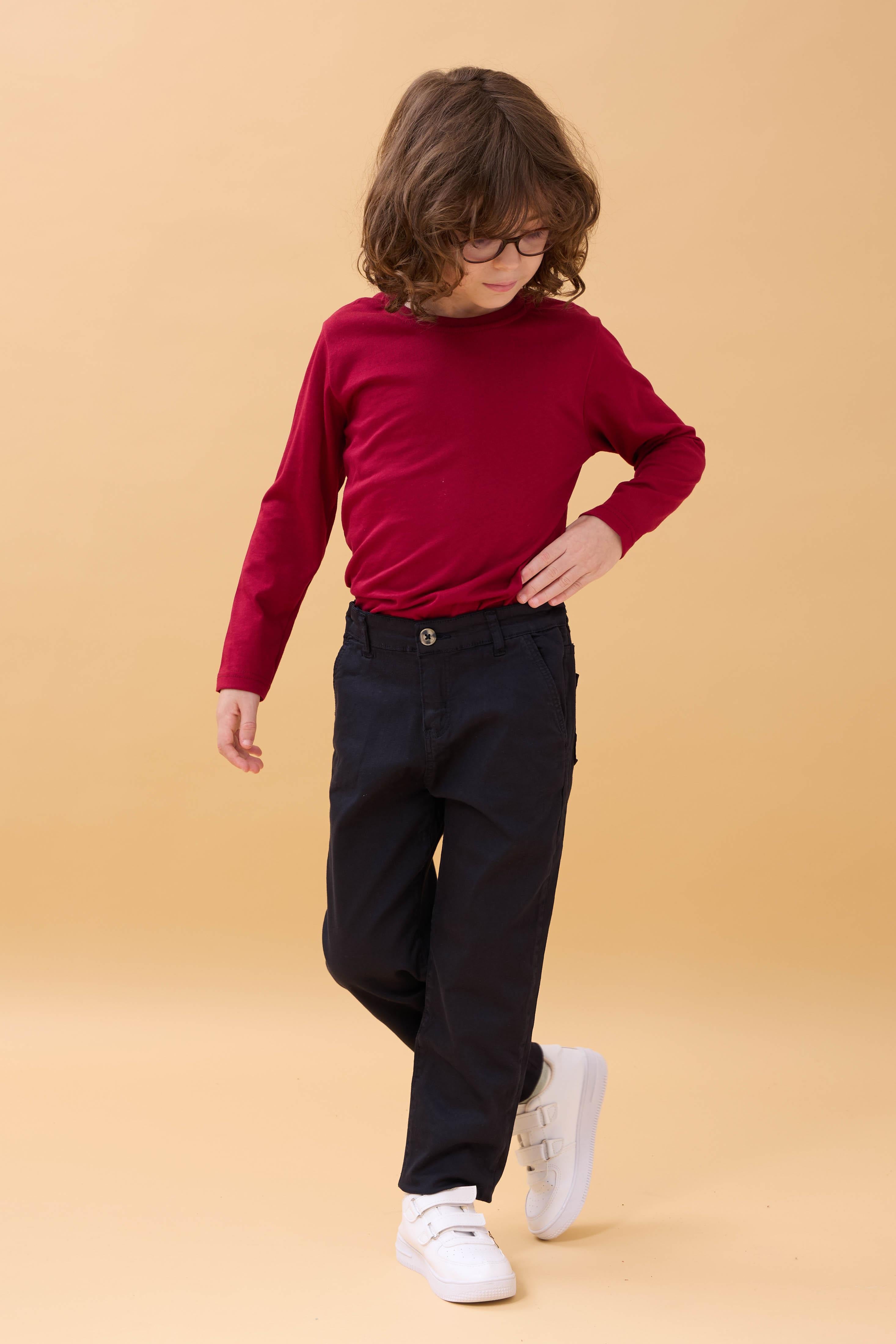 Erkek Çocuk Gabardin Okul Pantolonu Bel Ayarlı