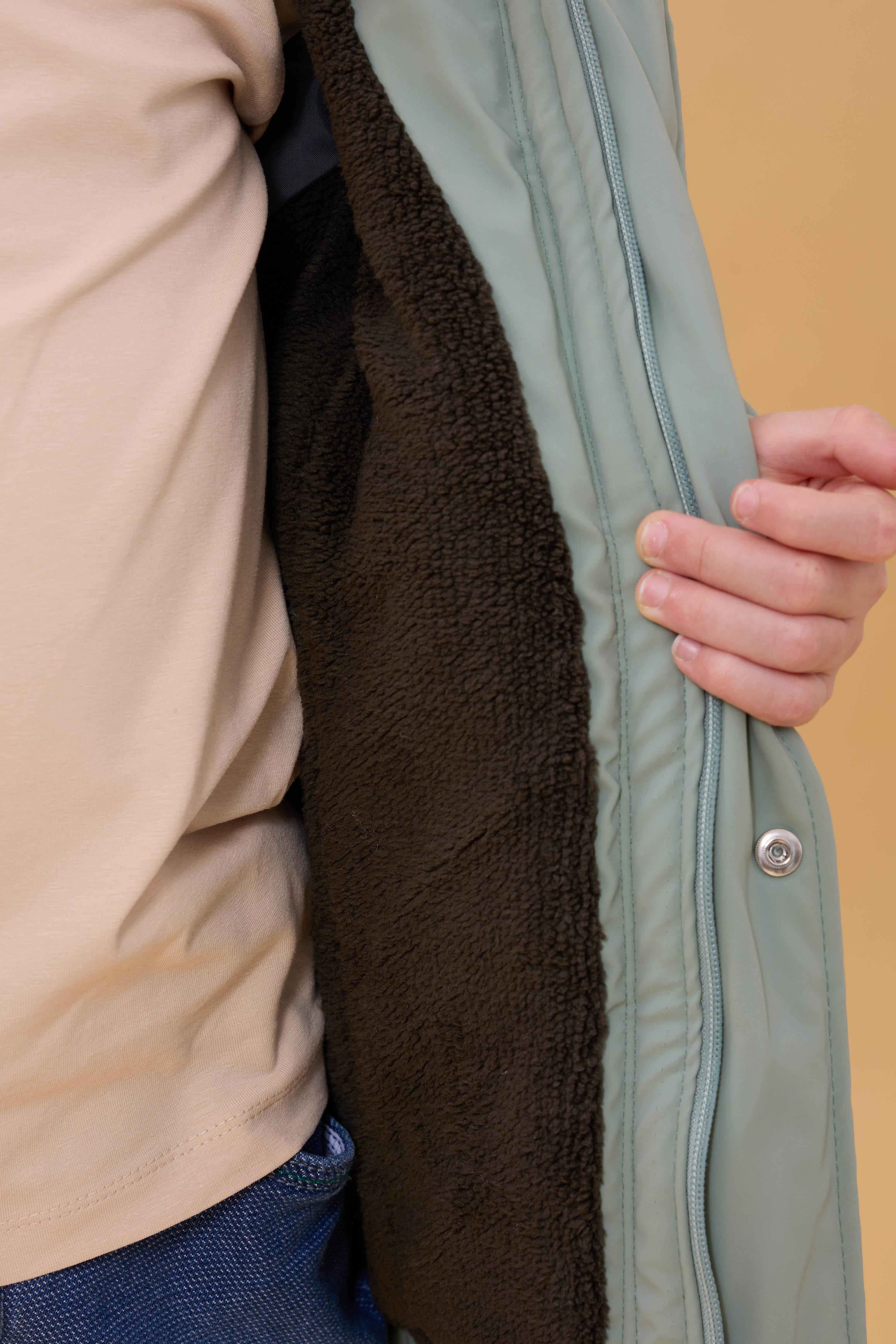 Erkek Çocuk İçi Kürklü Kapüşonlu Su İtici Kalın Kışlık Mont