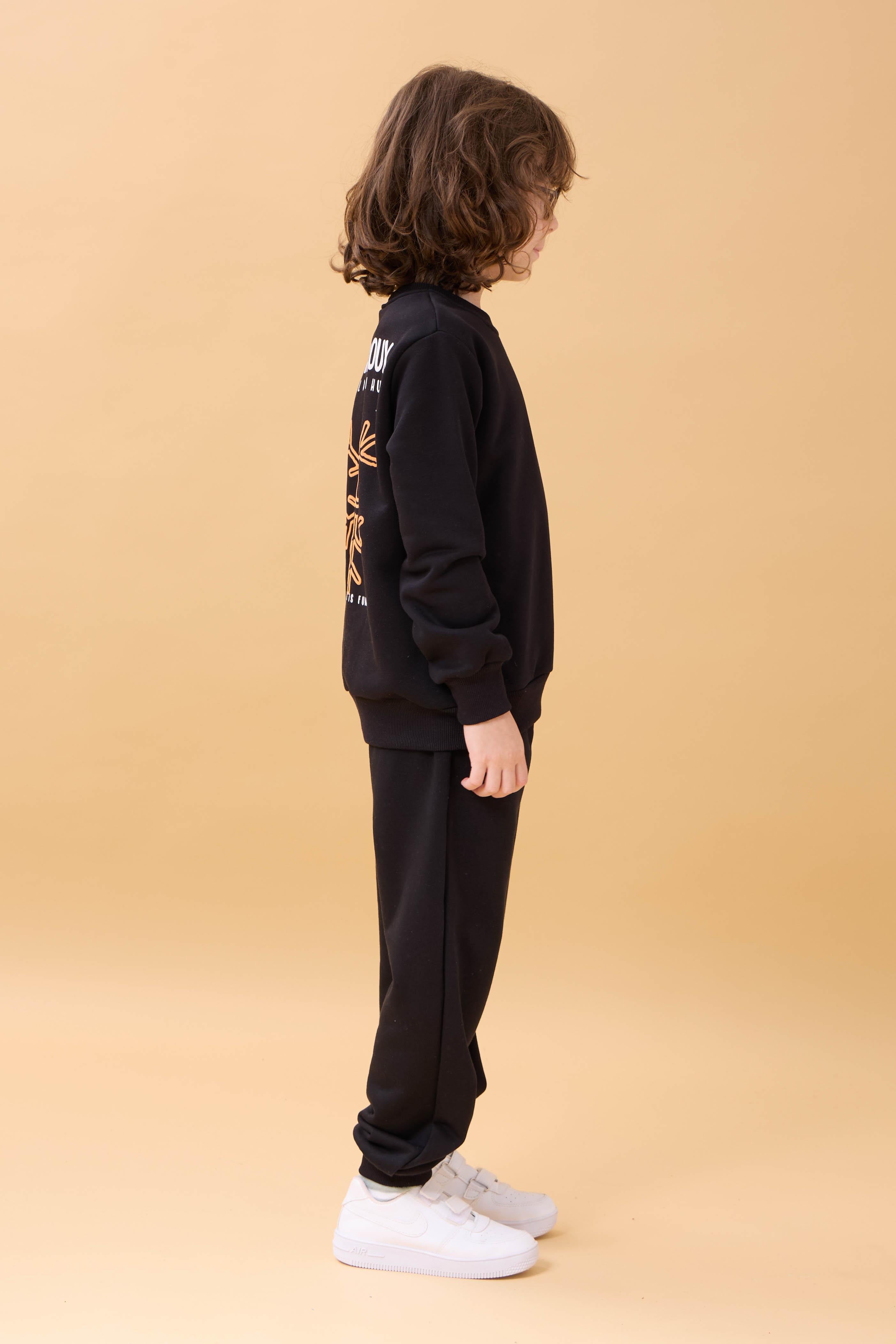 Erkek Çocuk Nakış Baskı Detaylı Mevsimlik İkili Takım