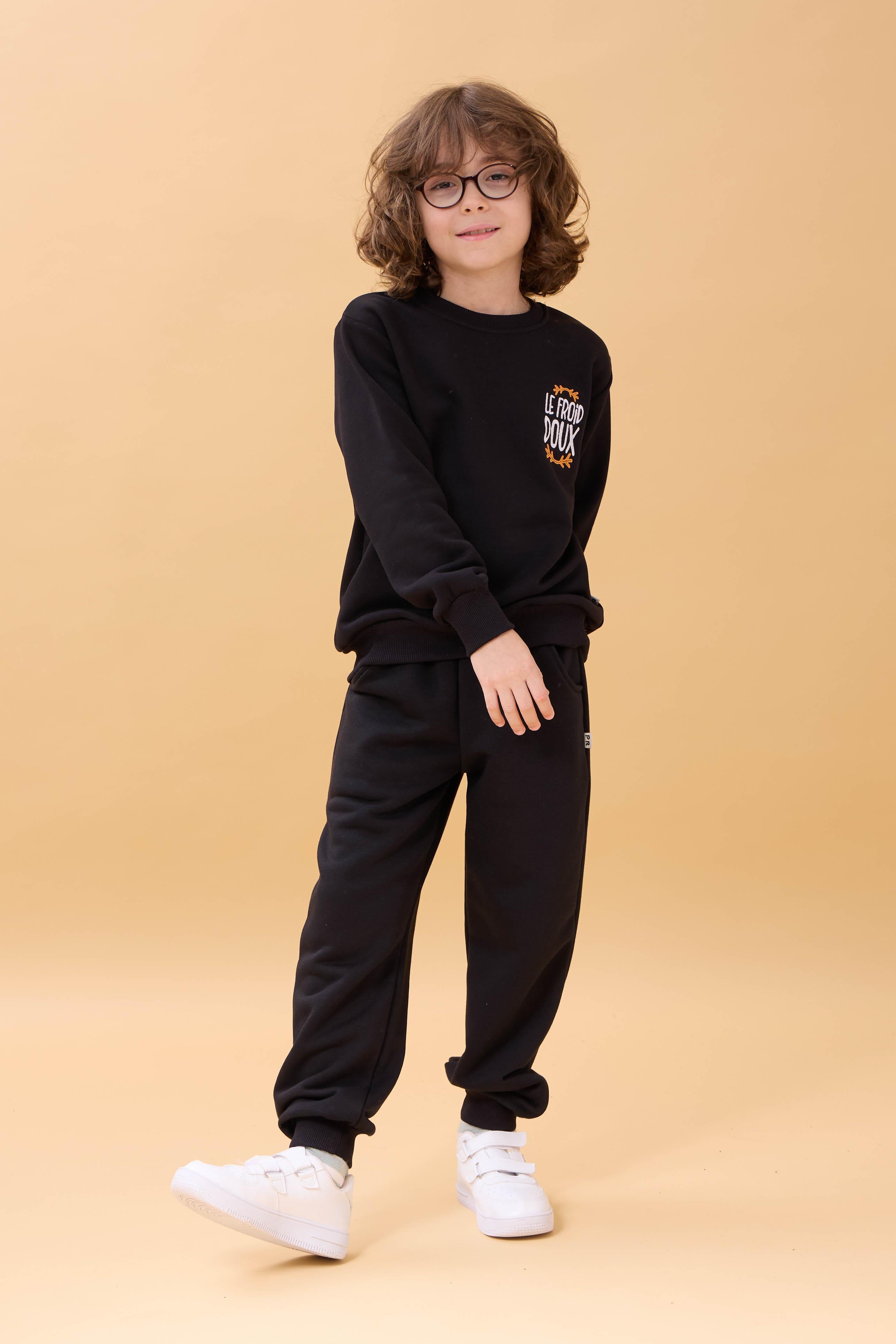 Erkek Çocuk Nakış Baskı Detaylı Mevsimlik İkili Takım