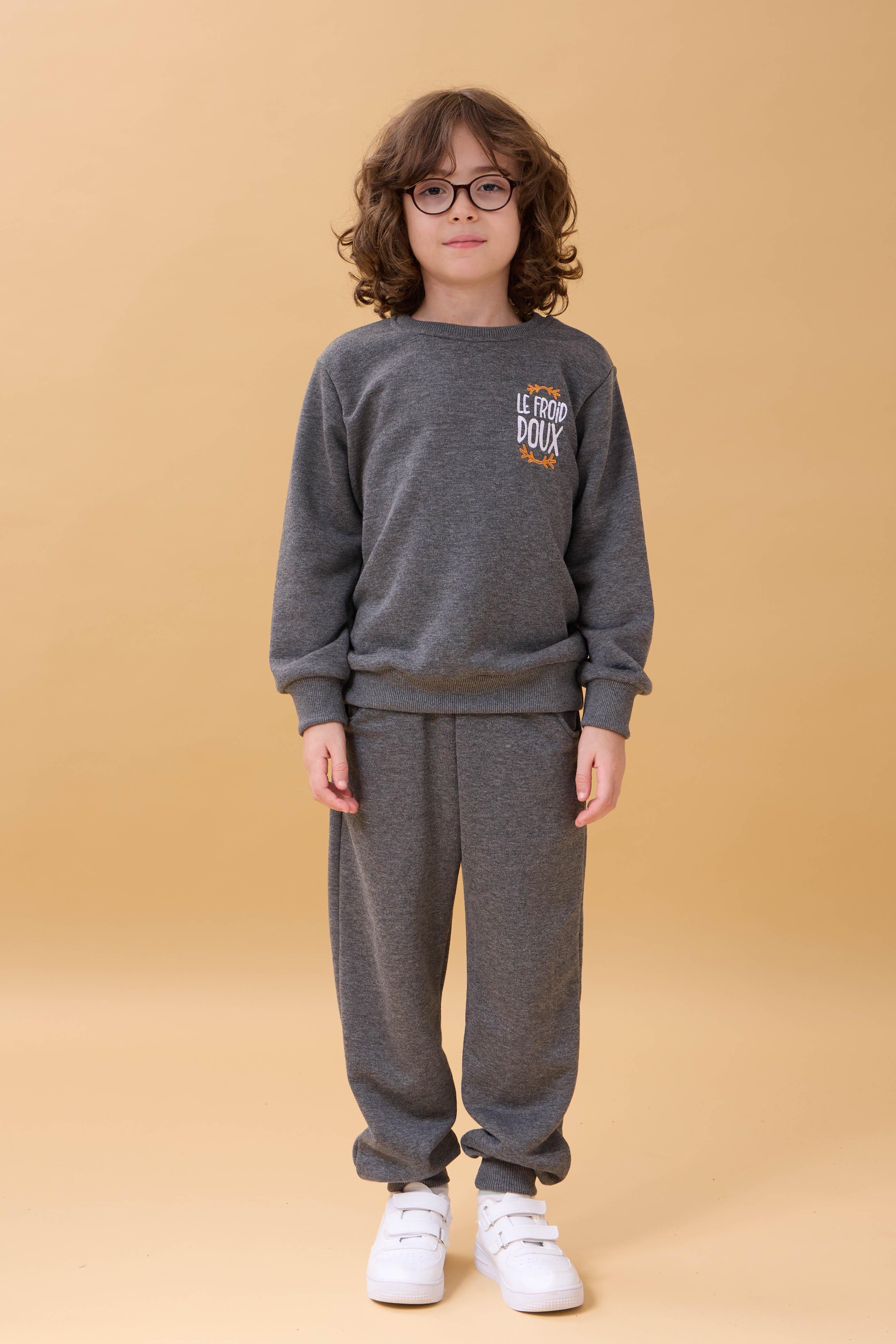 Erkek Çocuk Nakış Baskı Detaylı Mevsimlik İkili Takım