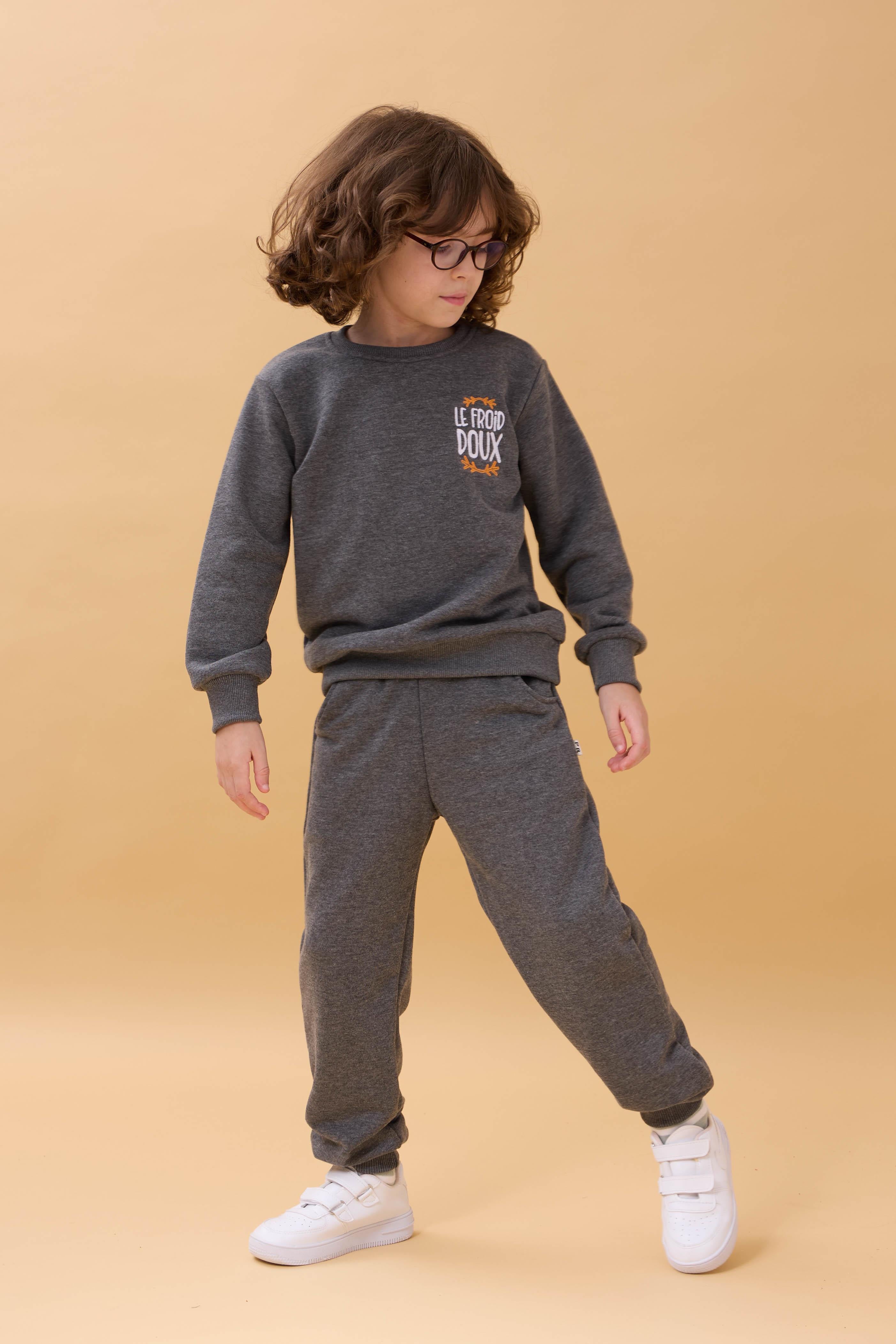 Erkek Çocuk Nakış Baskı Detaylı Mevsimlik İkili Takım