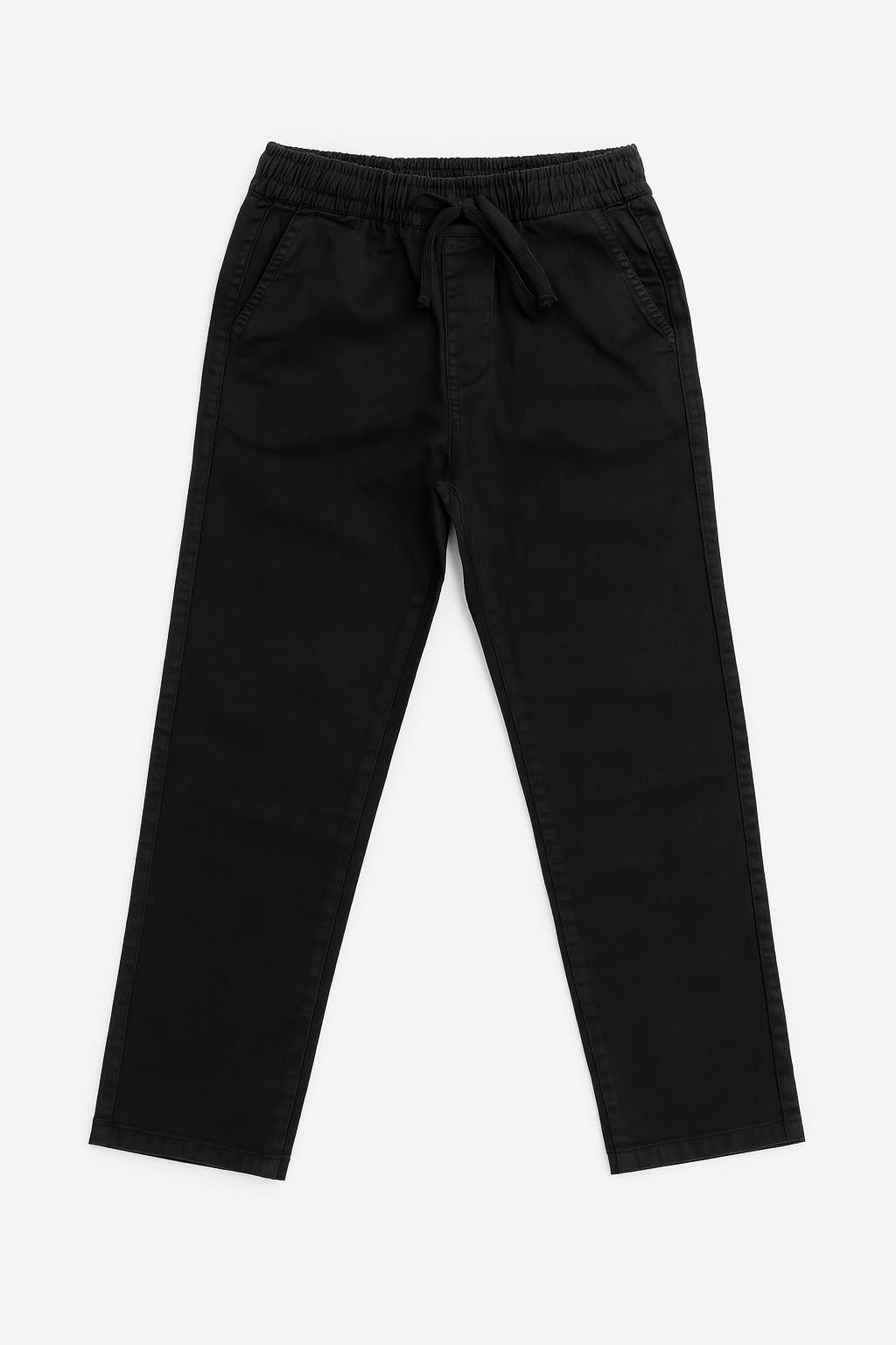 Erkek Çocuk Pamuklu Gabardin Jogger Pantolon Siyah