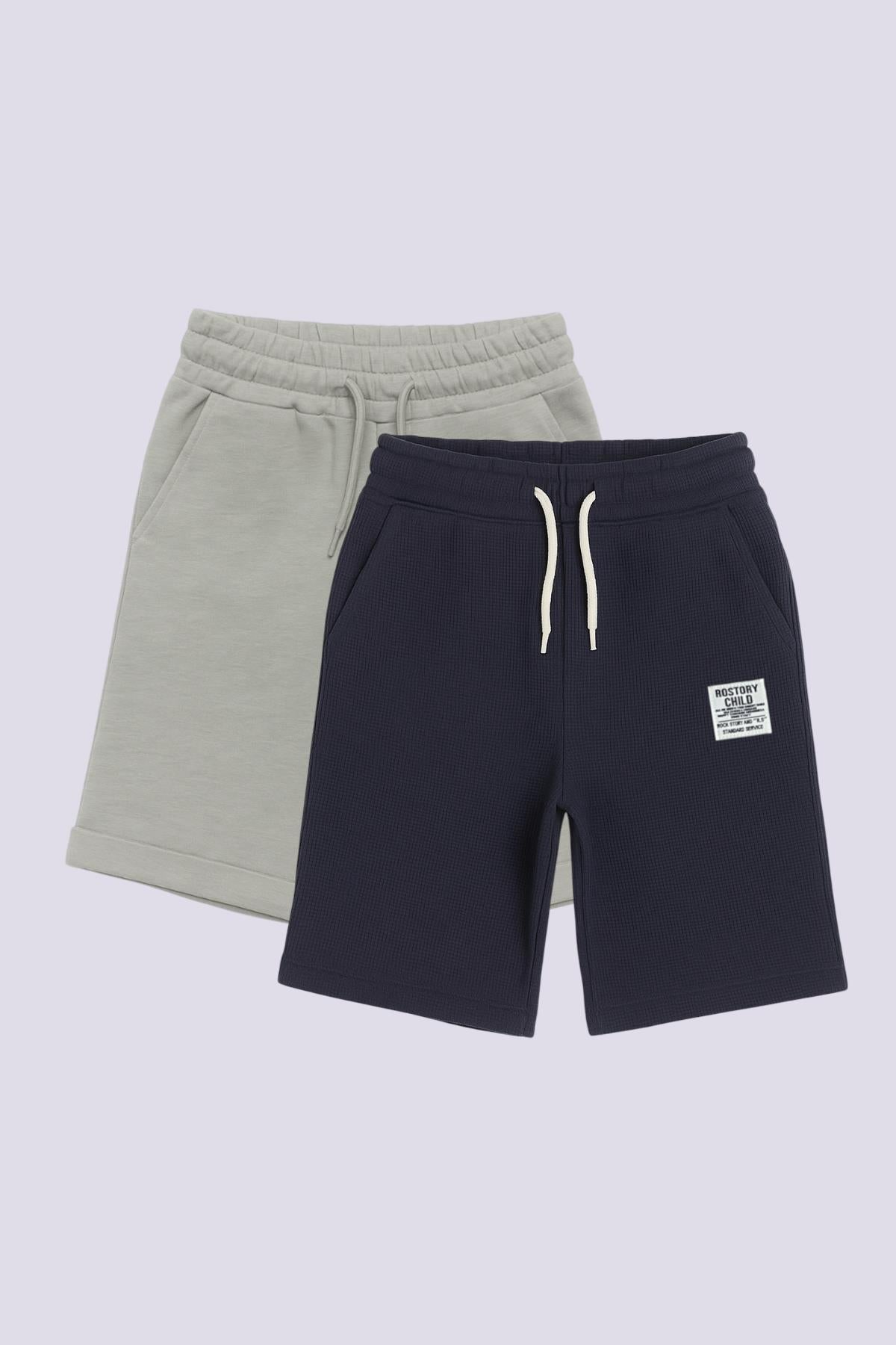 Erkek Çocuk Şort 2'li Set | Cepli, Yumuşak Pamuklu Kumaş, Yazlık Rahat Şort