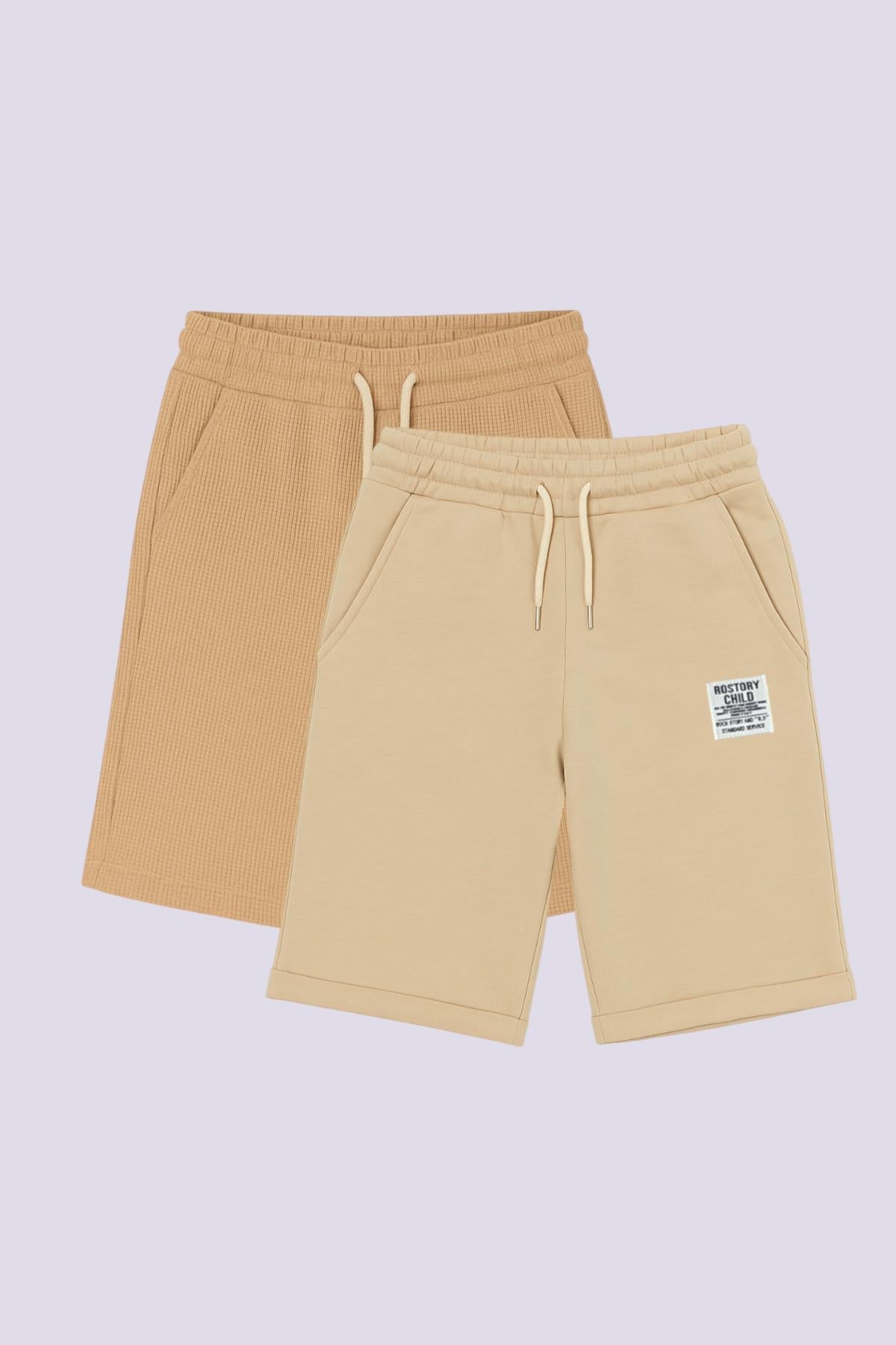 Erkek Çocuk Şort 2'li Set | Cepli, Yumuşak Pamuklu Kumaş, Yazlık Rahat Şort