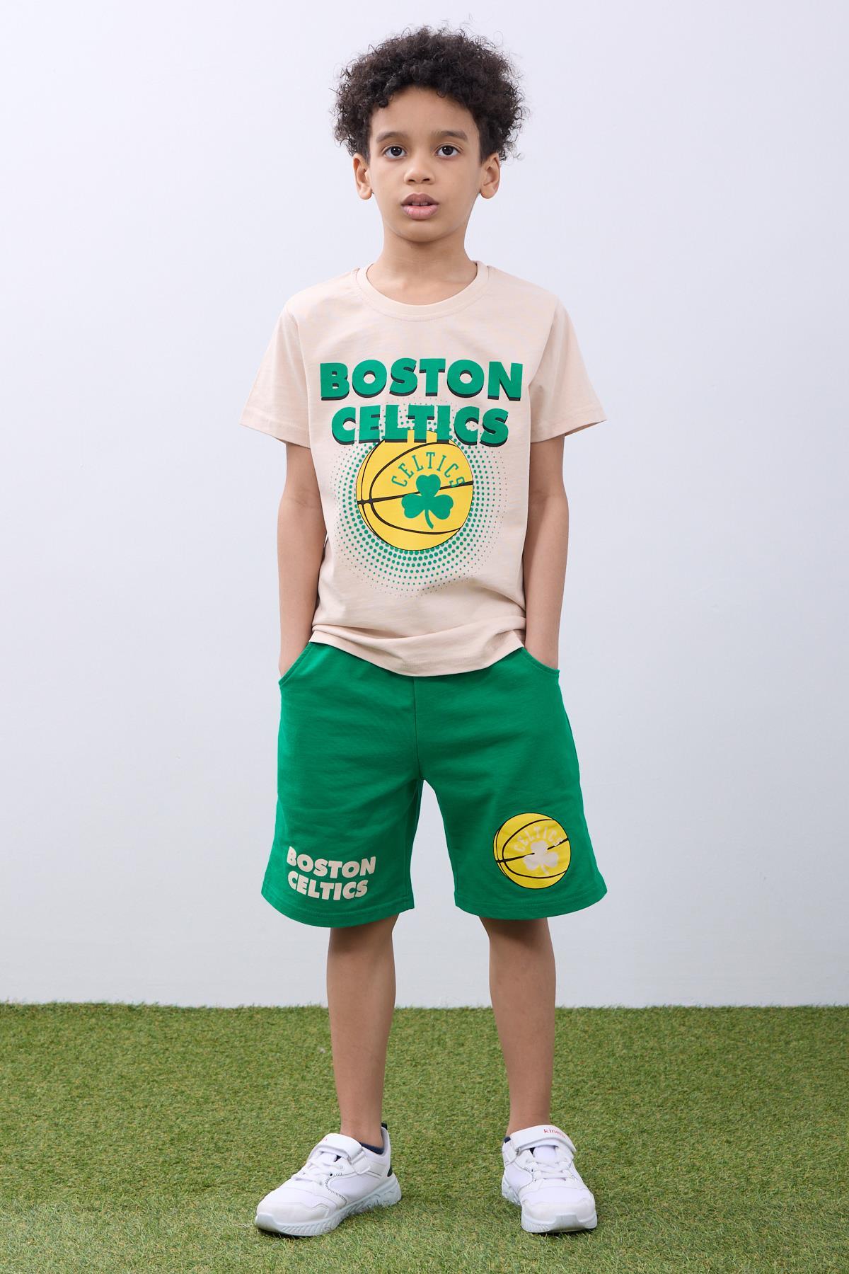 Erkek Çocuk Basketbol Baskılı Şortlu Takım