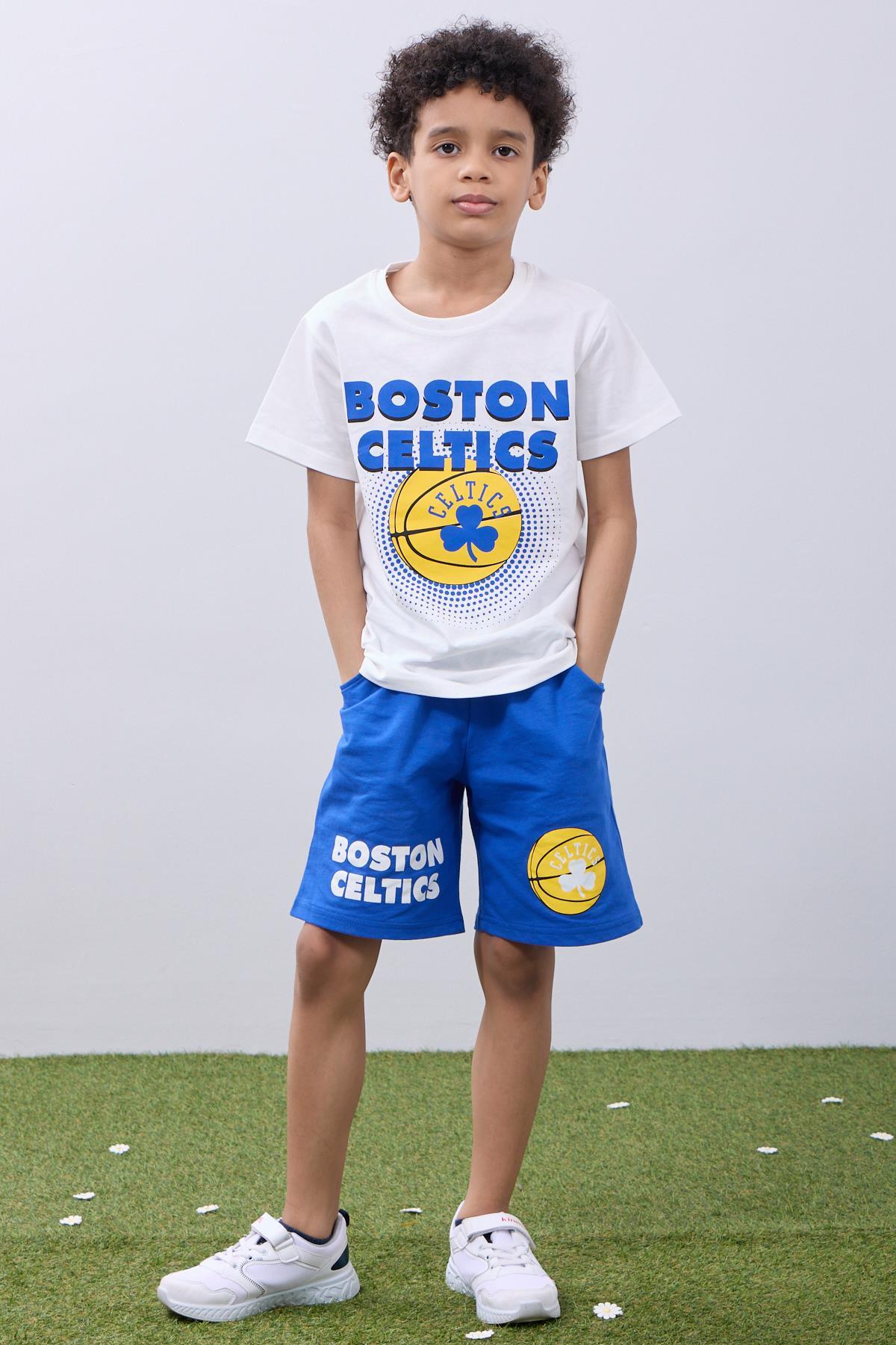 Erkek Çocuk Basketbol Baskılı Şortlu Takım