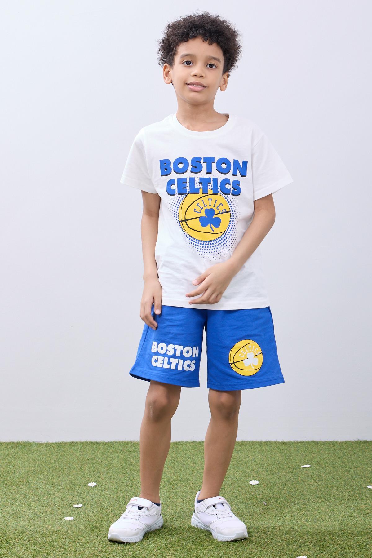 Erkek Çocuk Basketbol Baskılı Şortlu Takım