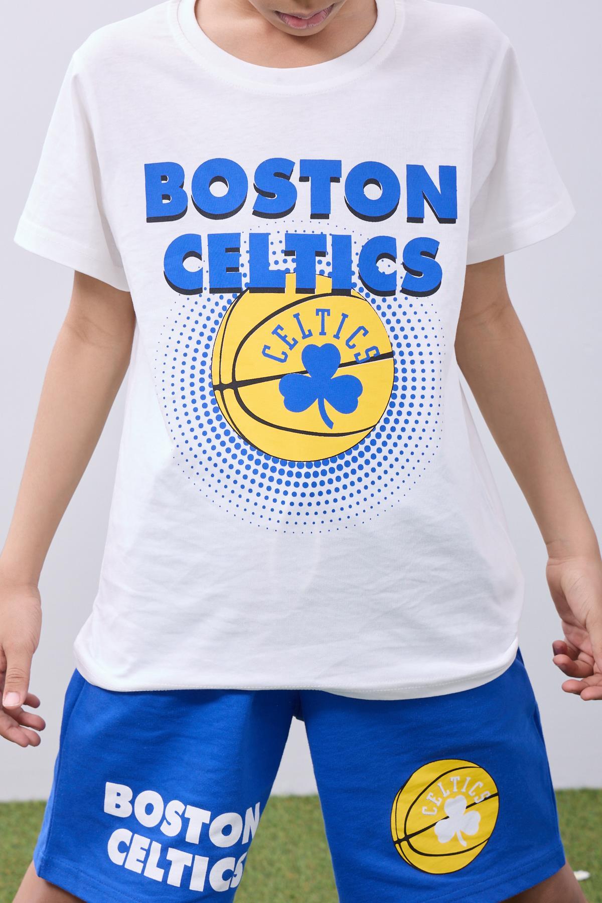 Erkek Çocuk Basketbol Baskılı Şortlu Takım