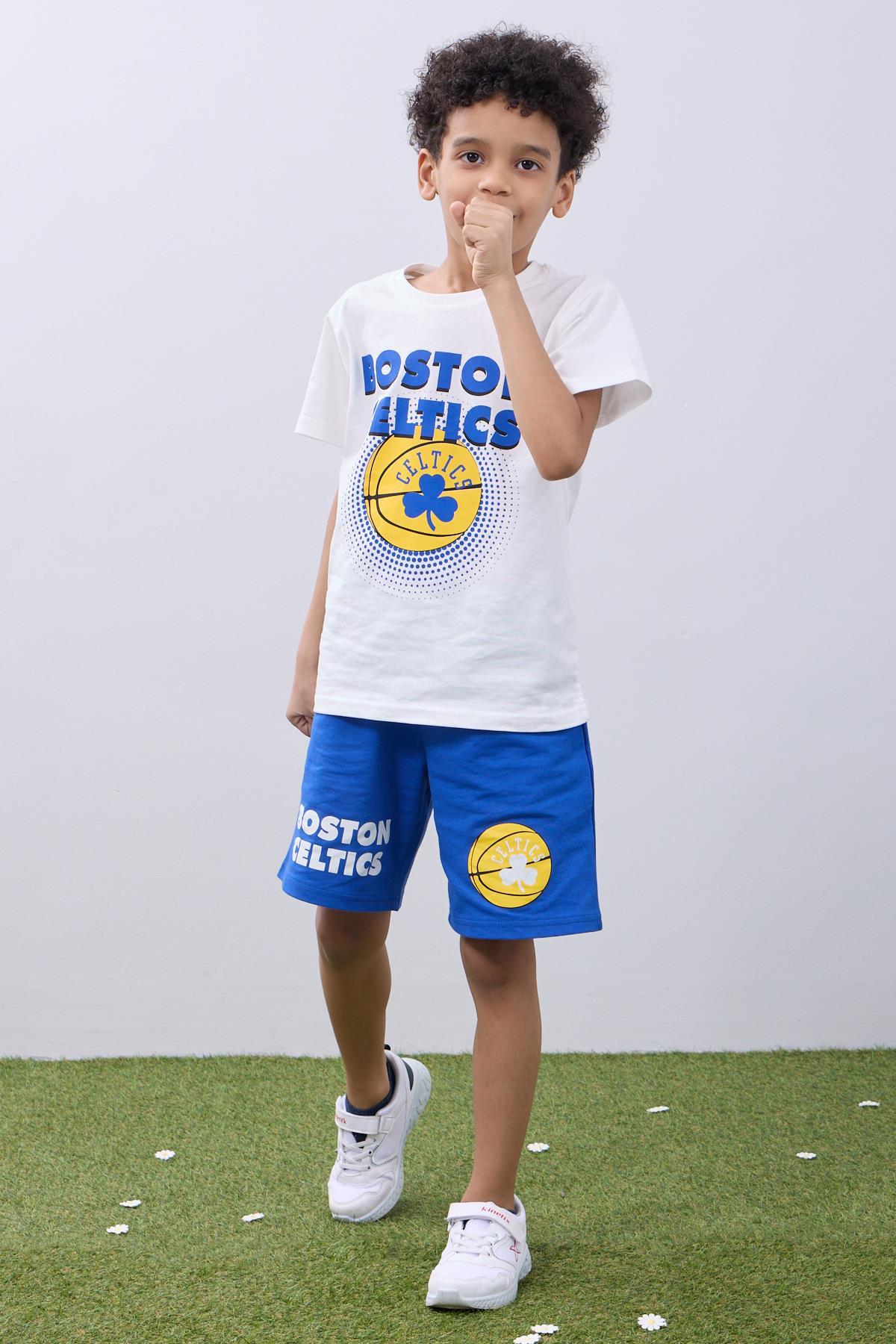 Erkek Çocuk Basketbol Baskılı Şortlu Takım