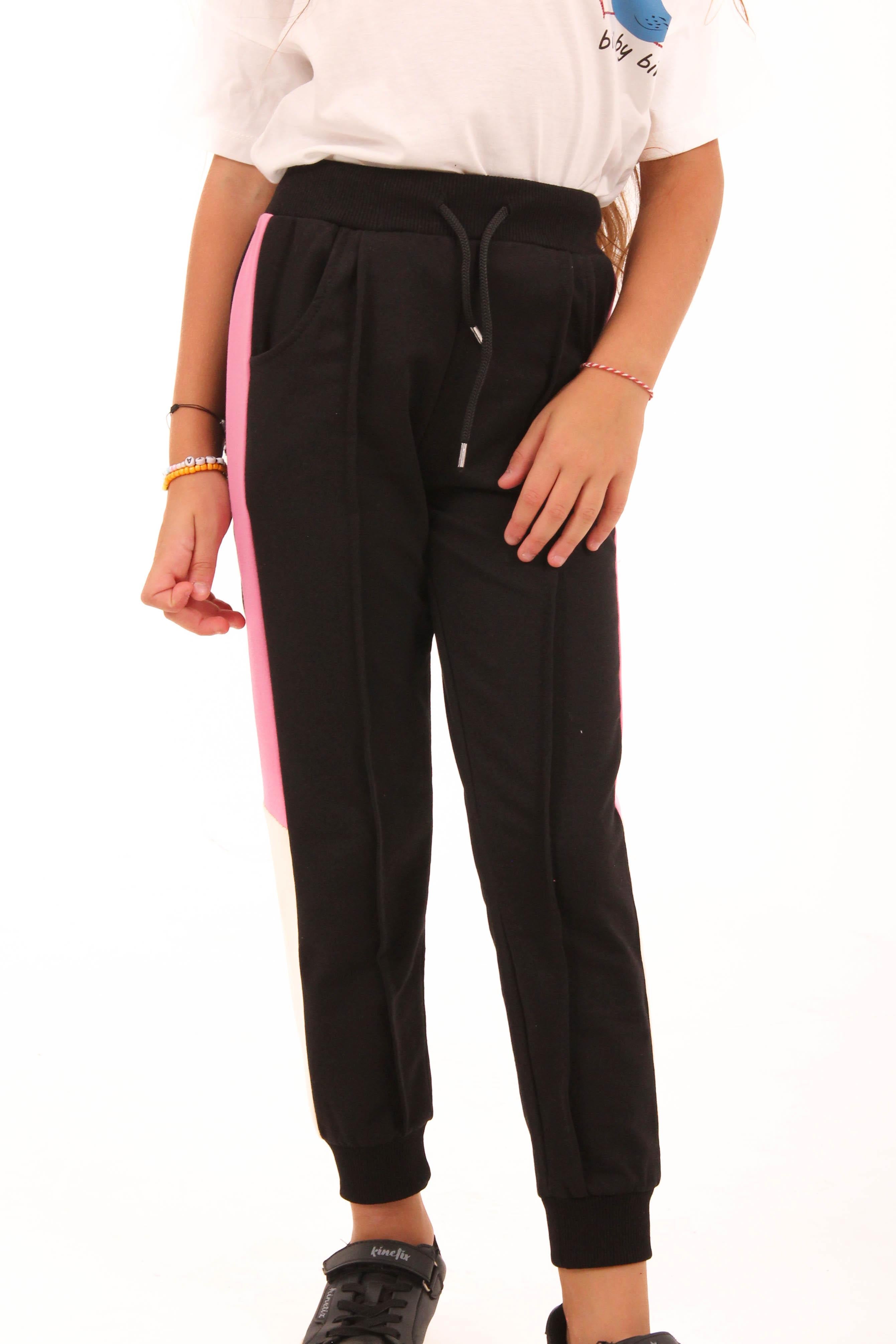 Garni Detaylı Kız Çocuk Eşofman Altı Siyah - Perendi