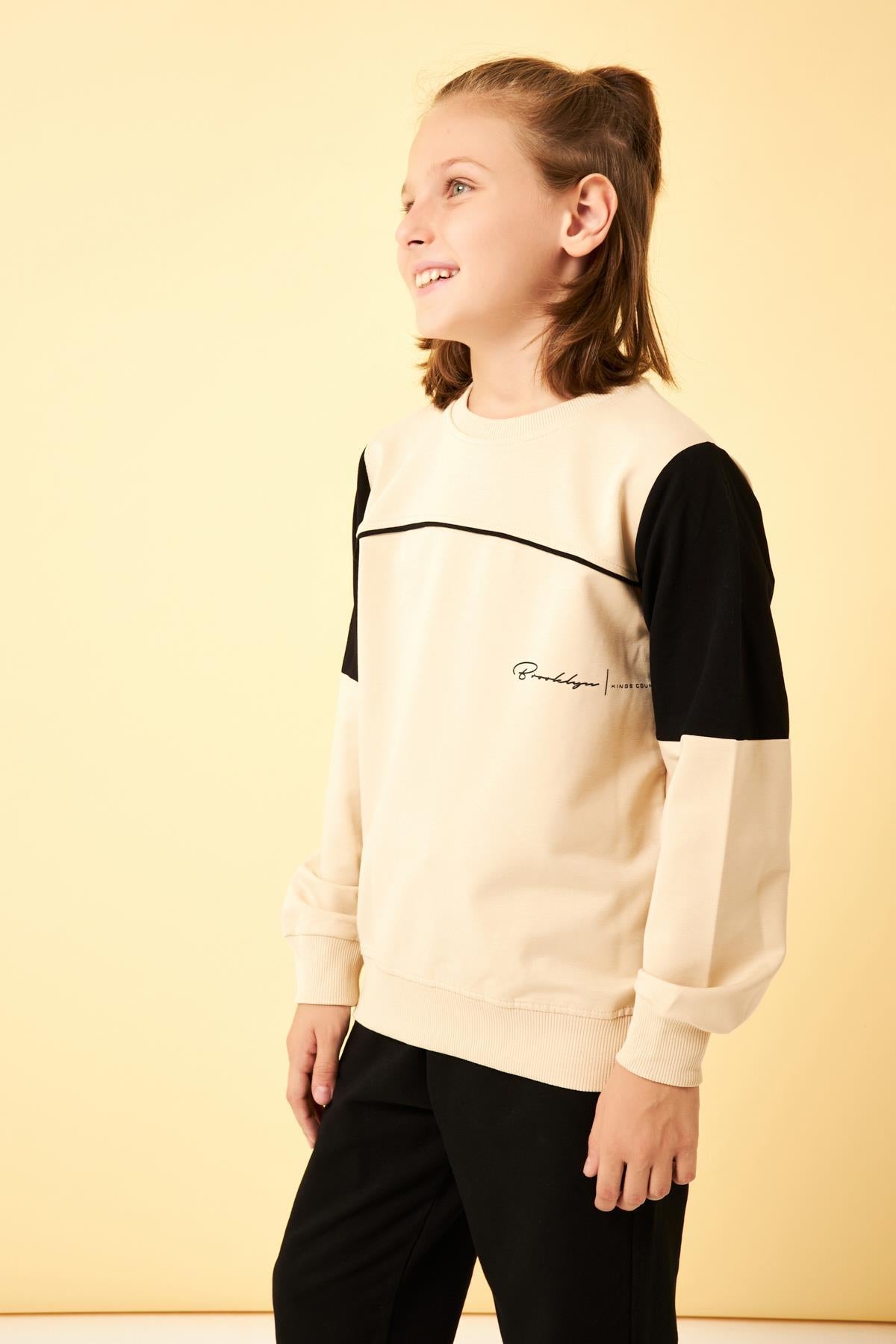 Garnili Ara Biyeli Erkek Çocuk Sweatshirt