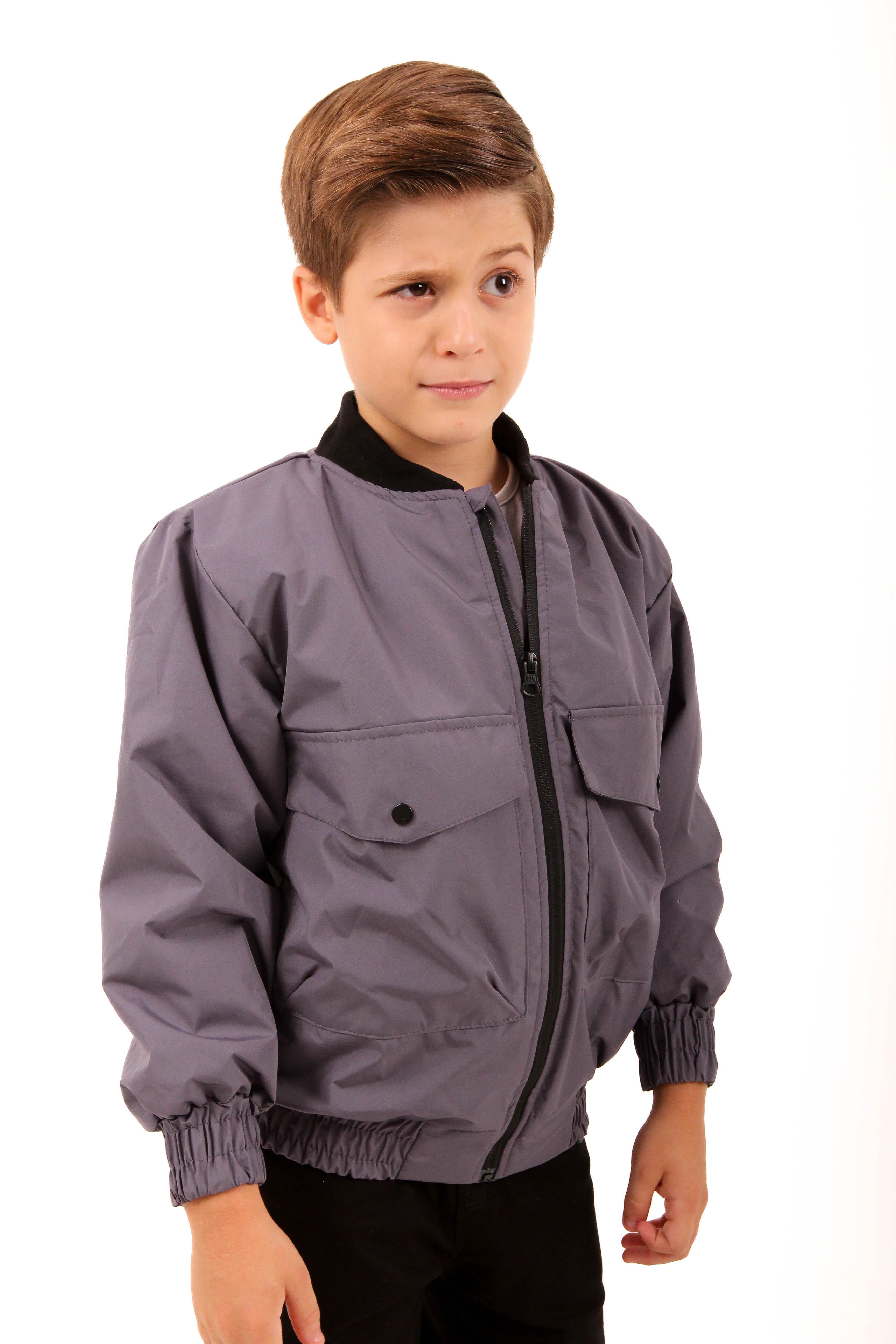 Geniş Cep Detaylı Erkek Çocuk Bomber Ceket