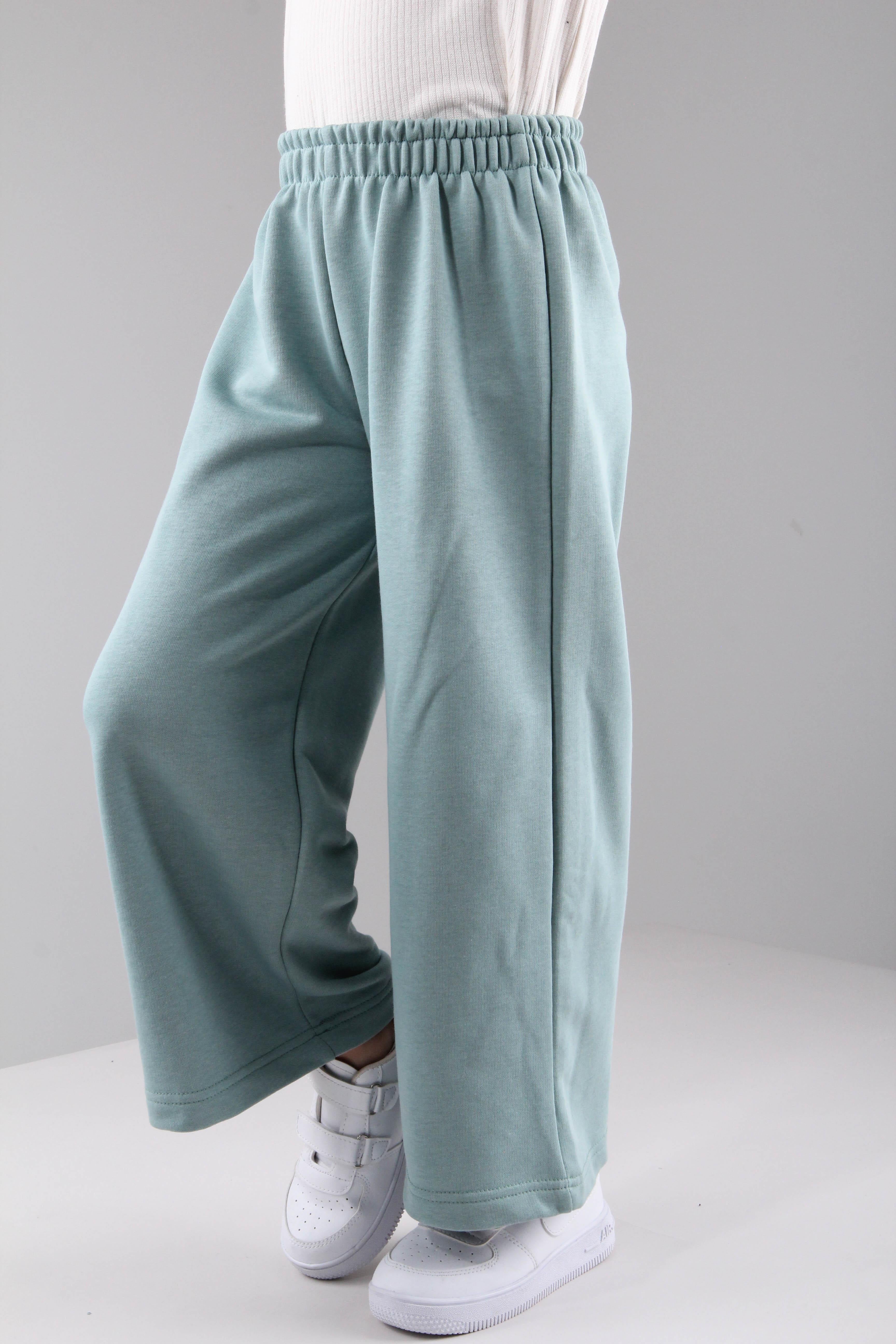 Geniş Kesim Rahat Kız Çocuk Eşofman Altı Çağla - Perendi