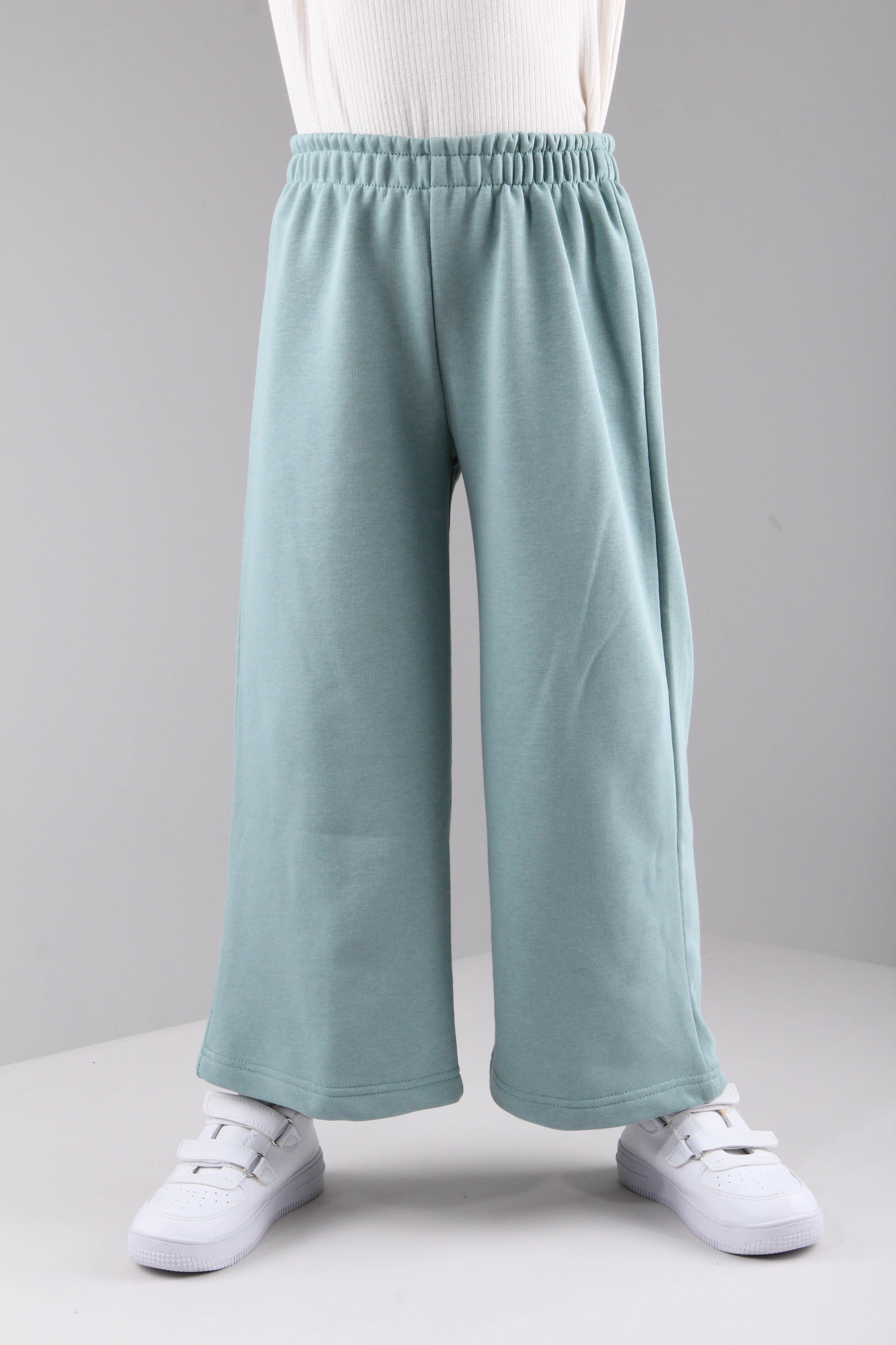 Geniş Kesim Rahat Kız Çocuk Eşofman Altı Çağla - Perendi