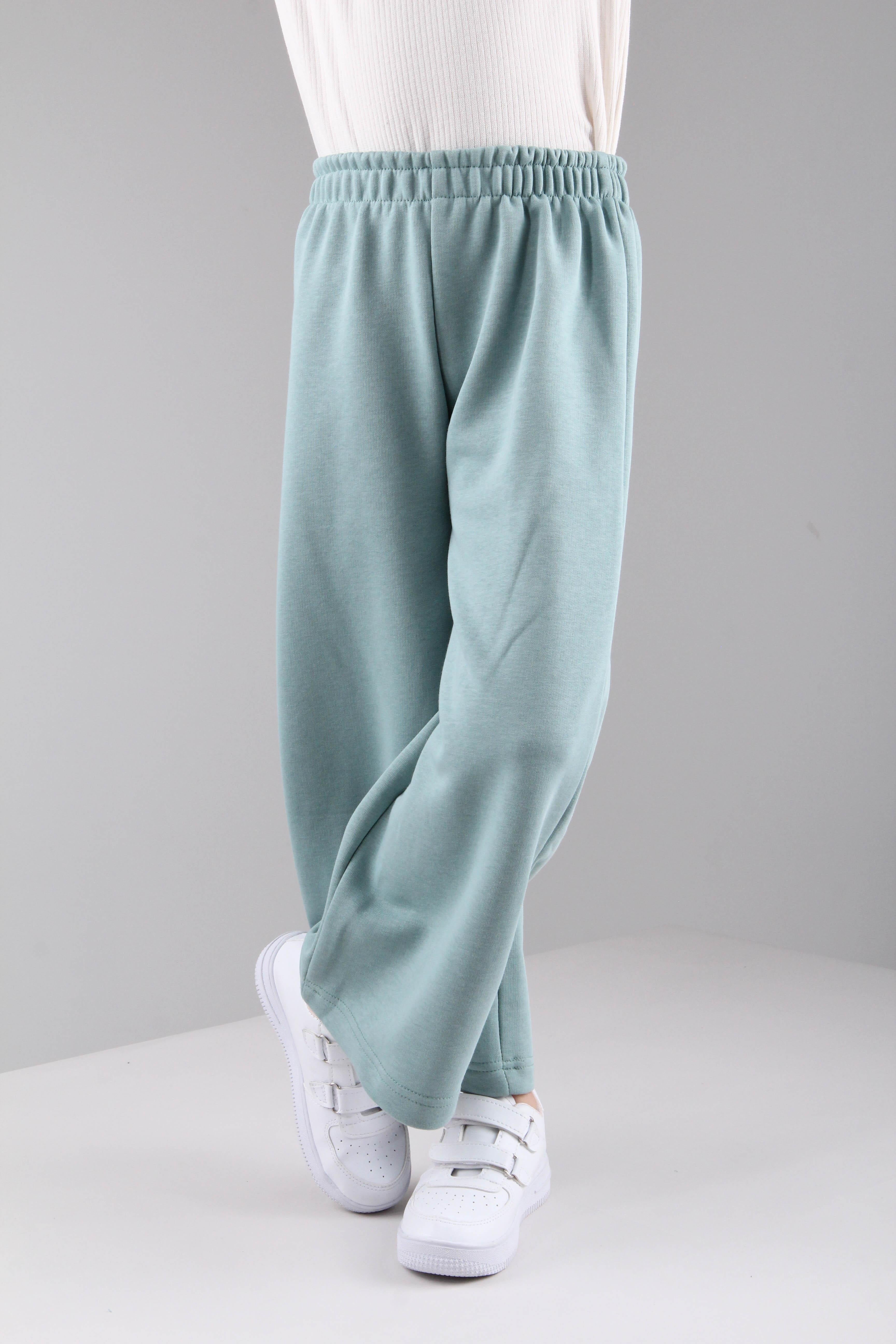 Geniş Kesim Rahat Kız Çocuk Eşofman Altı Çağla - Perendi