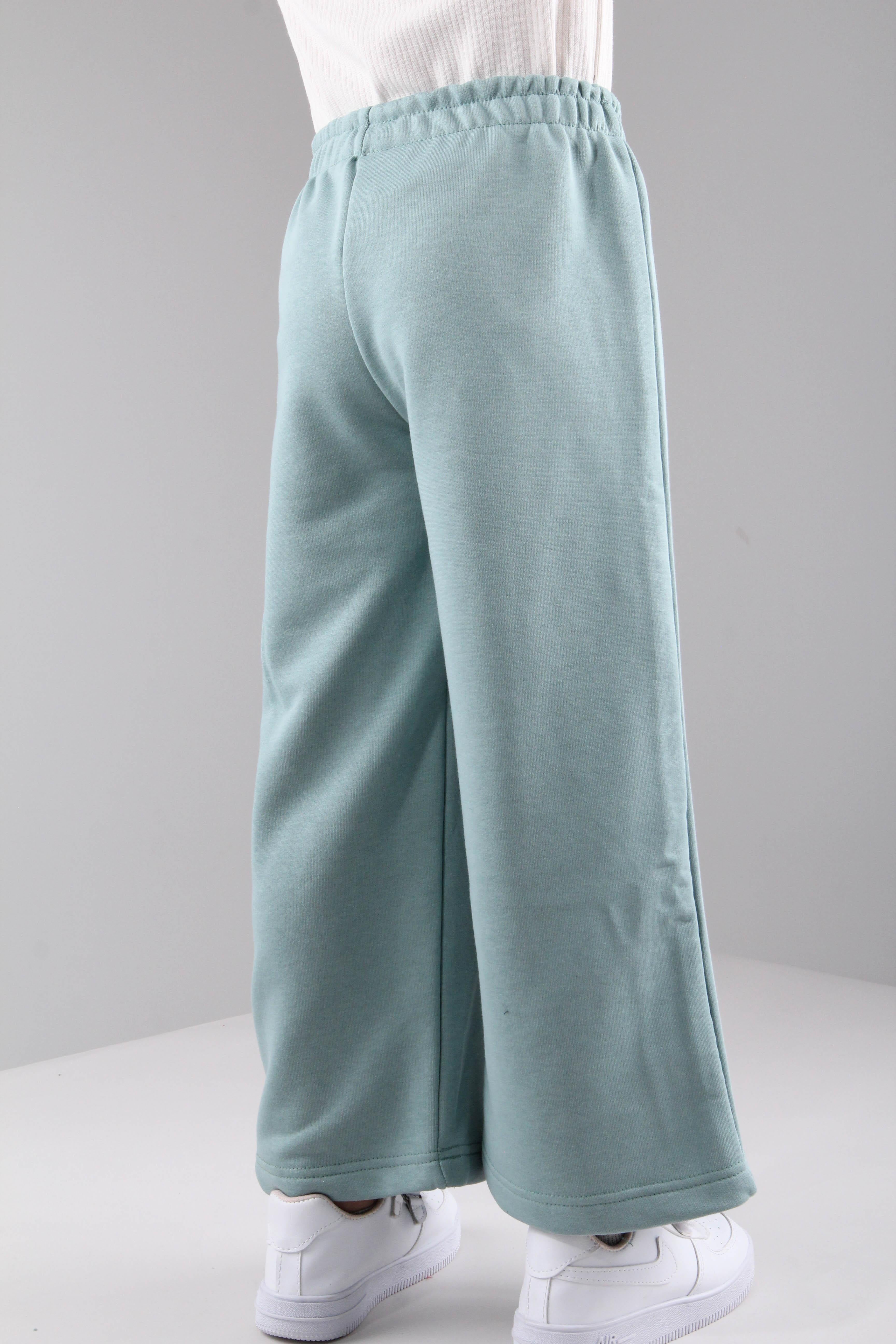 Geniş Kesim Rahat Kız Çocuk Eşofman Altı Çağla - Perendi