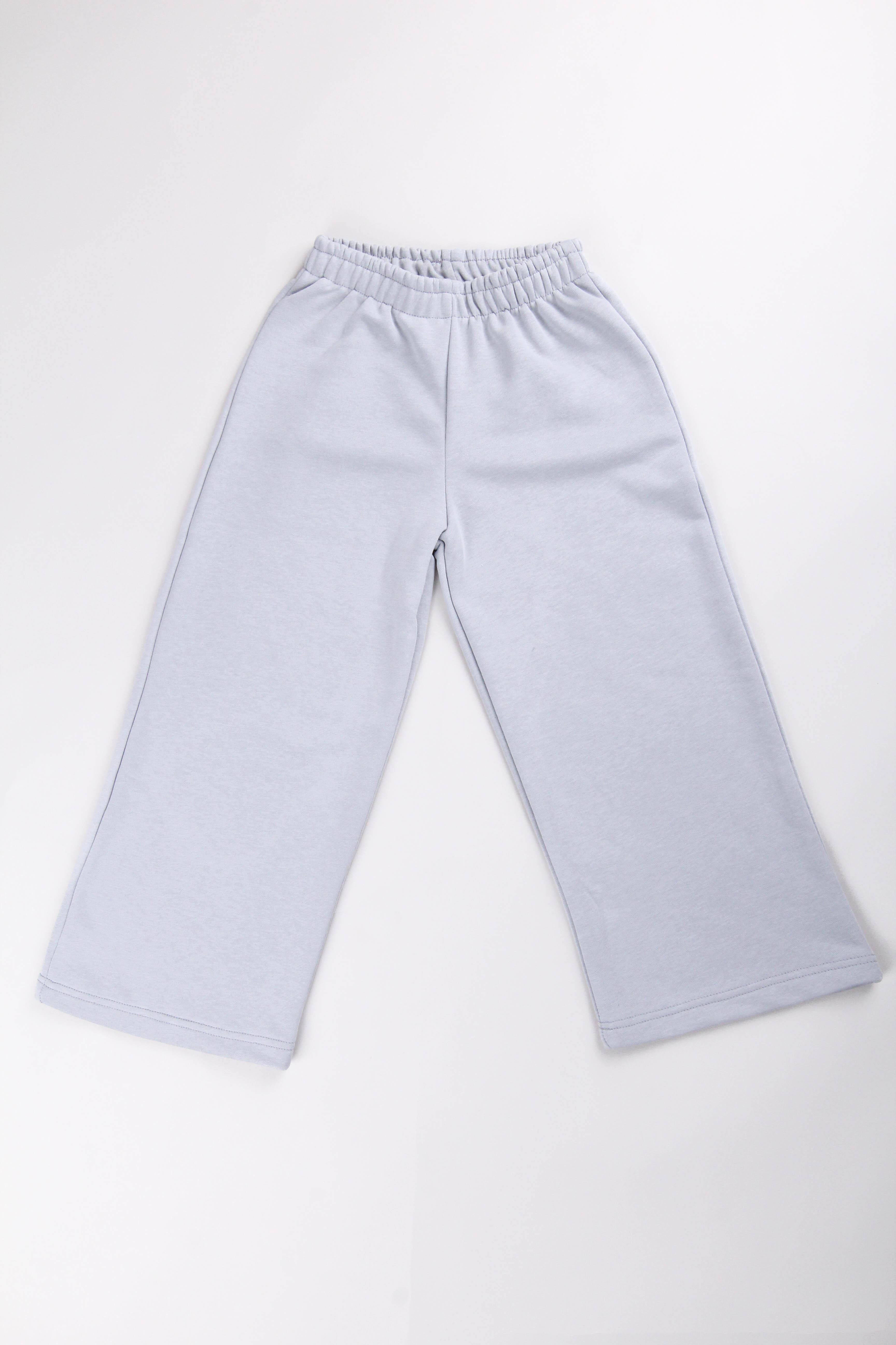 Geniş Kesim Rahat Kız Çocuk Eşofman Altı Gri - Perendi