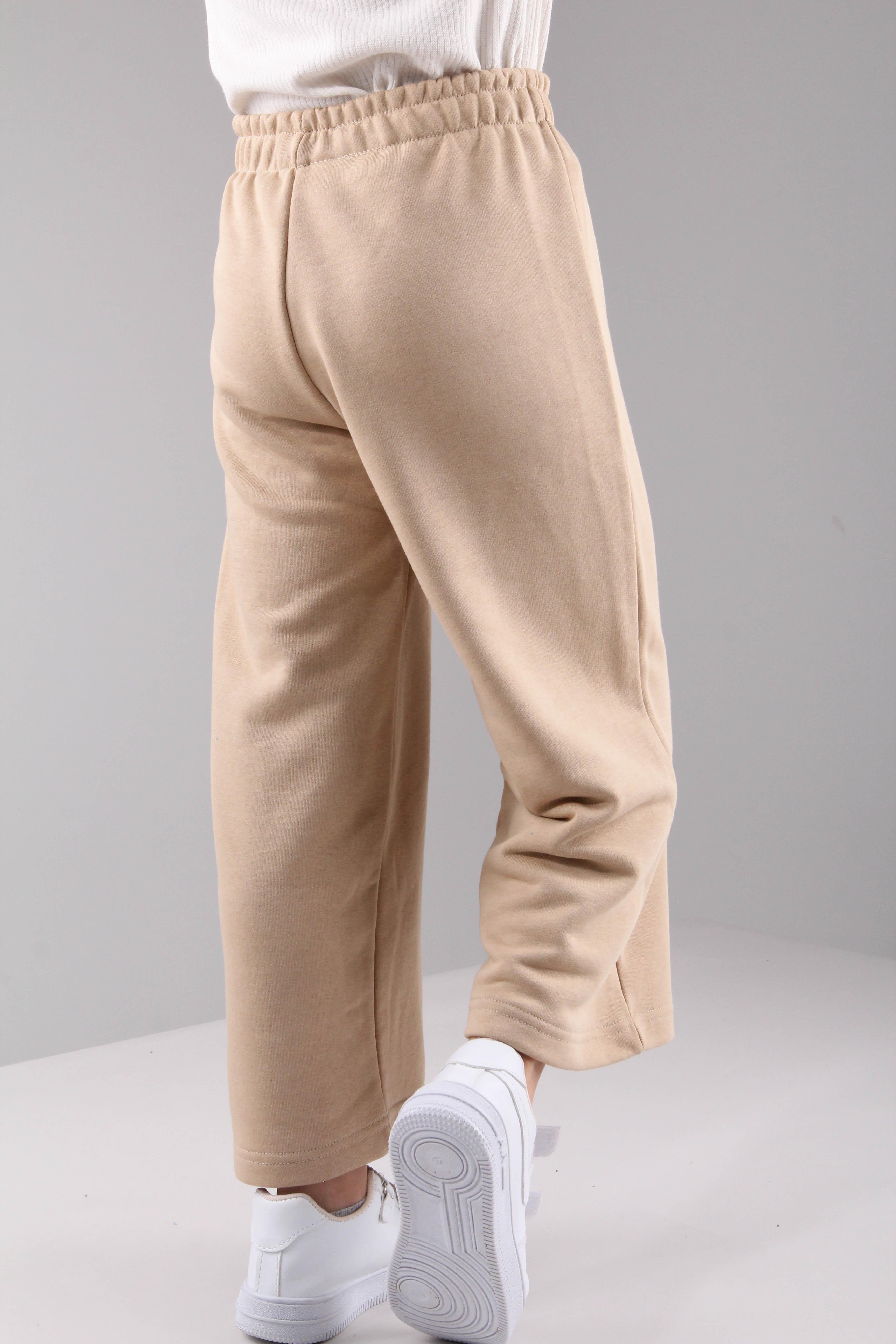 Geniş Kesim Rahat Kız Çocuk Eşofman Altı Taş - Perendi