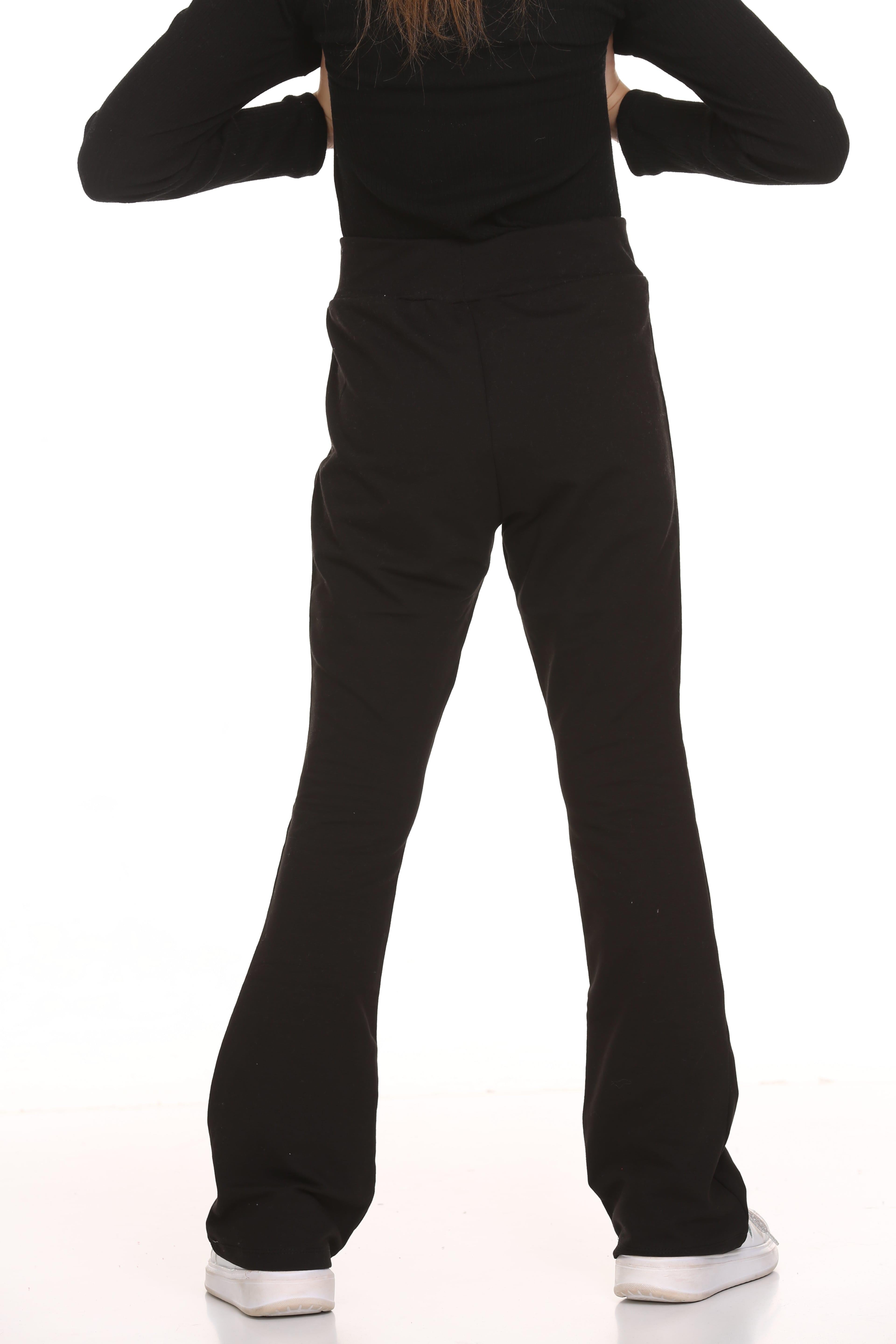 İspanyol Paça Kız Çocuk Tayt Siyah - Perendi