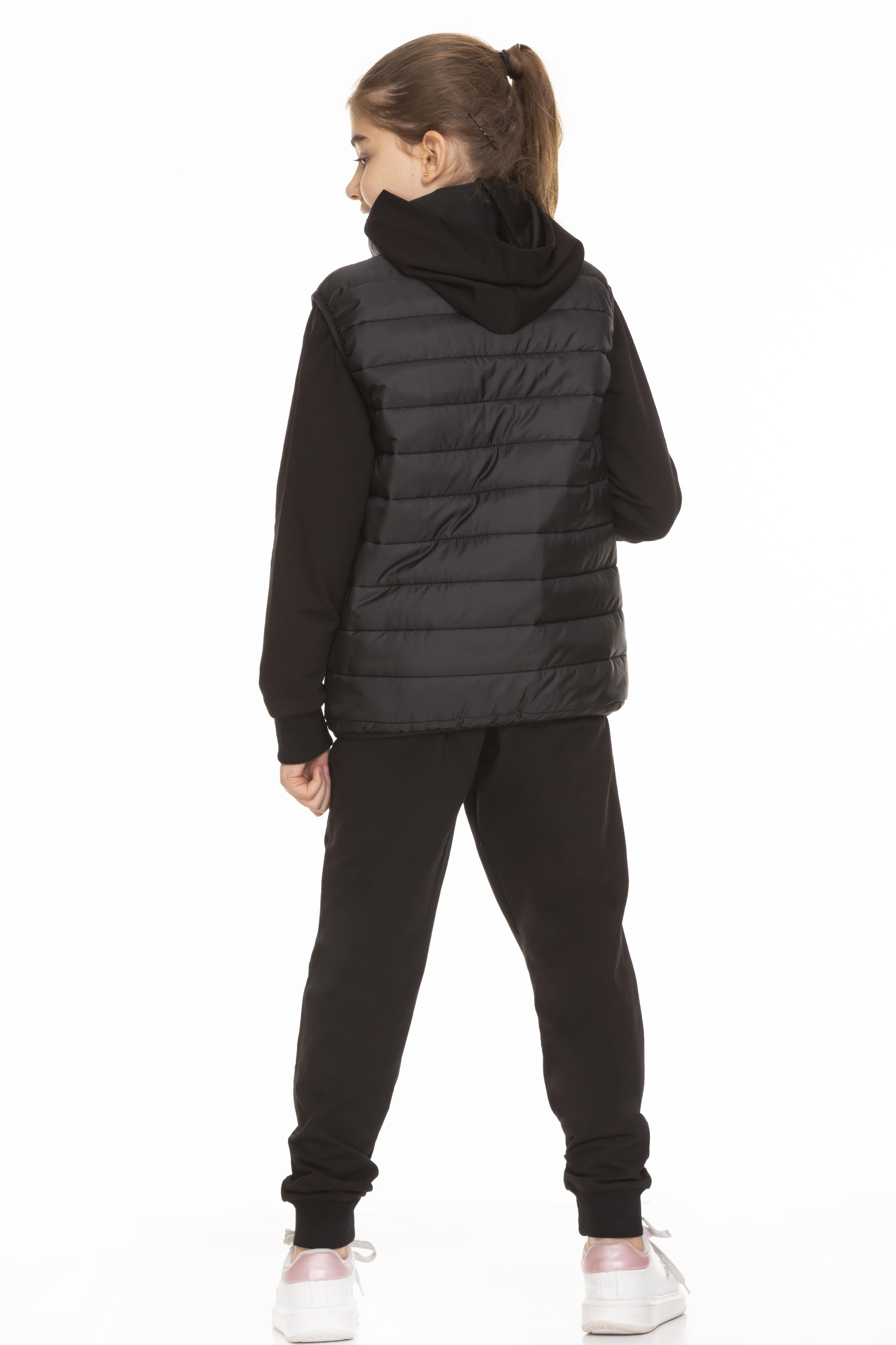 Kapitone Yelekli Kapüşonlu Üçlü Unisex Takım