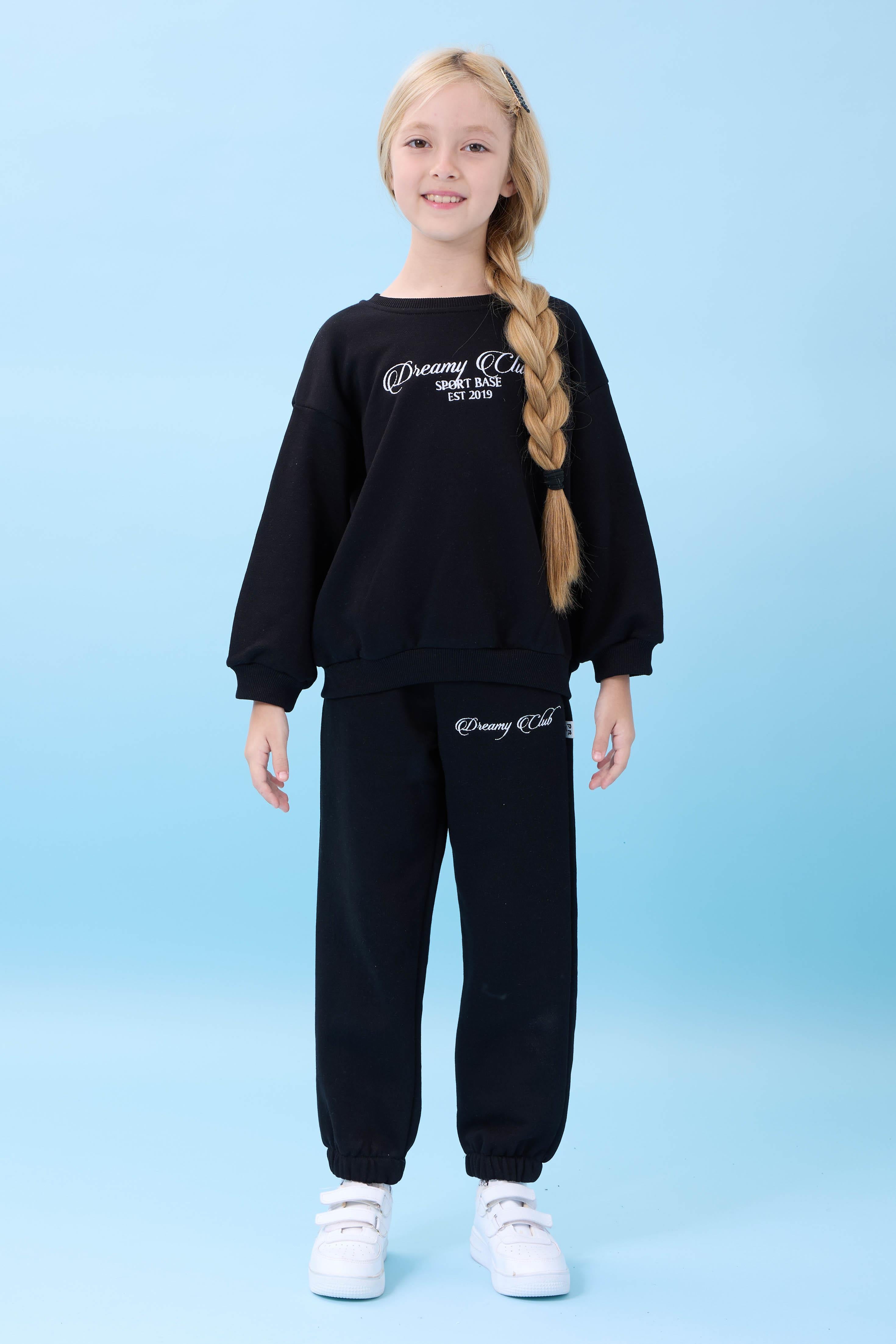 Kız Çocuk Dreamy Nakışlı Bisiklet Yaka Mevsimlik Alt Üst Takım