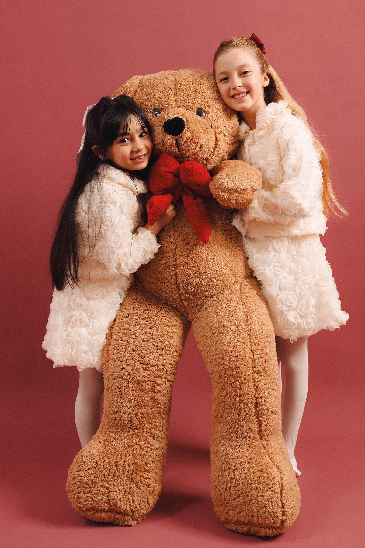 Kız Çocuk 3D Gül Detaylı 2'li Ceket Etek Takım – Özel Gün Kombini