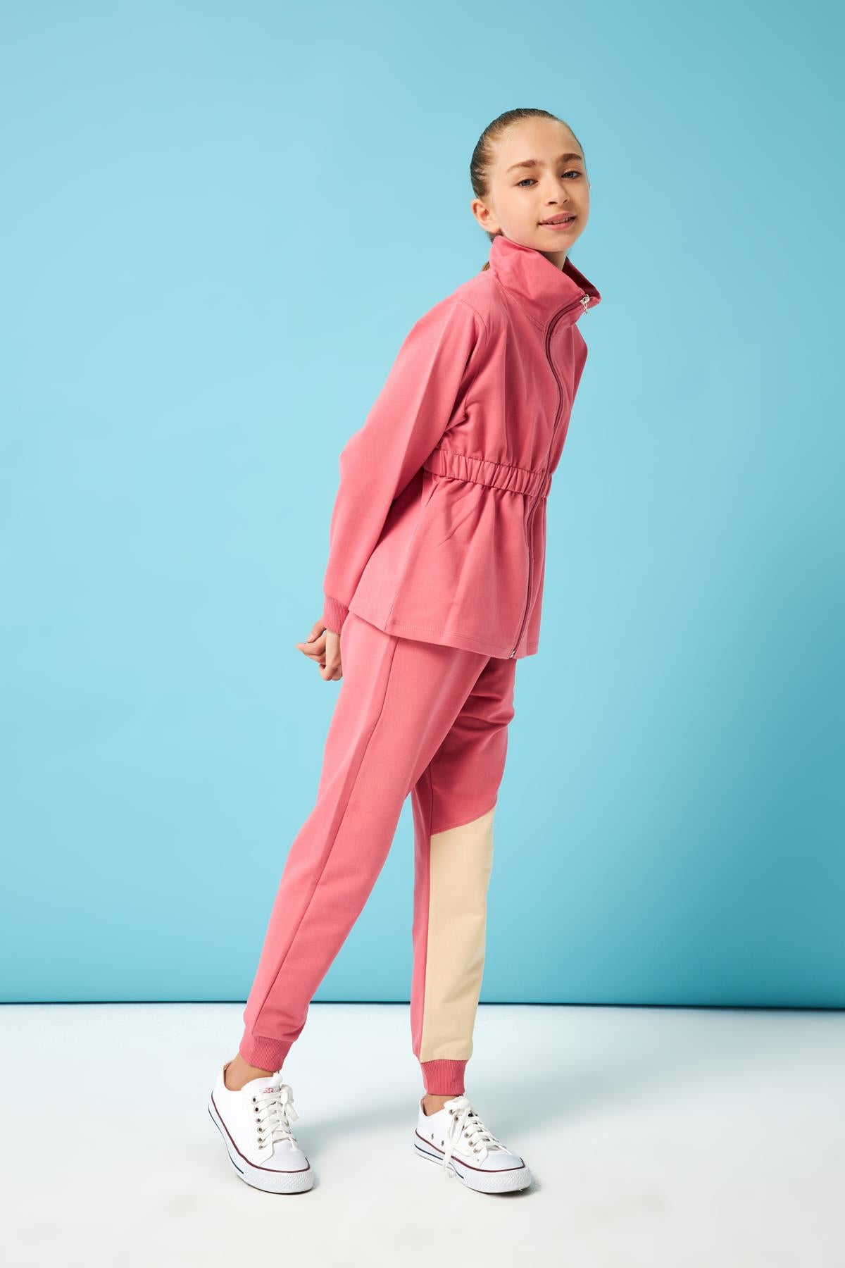 Beverly Hills Nakış Detaylı Kız Çocuk Takım Gül Kurusu - Perendi