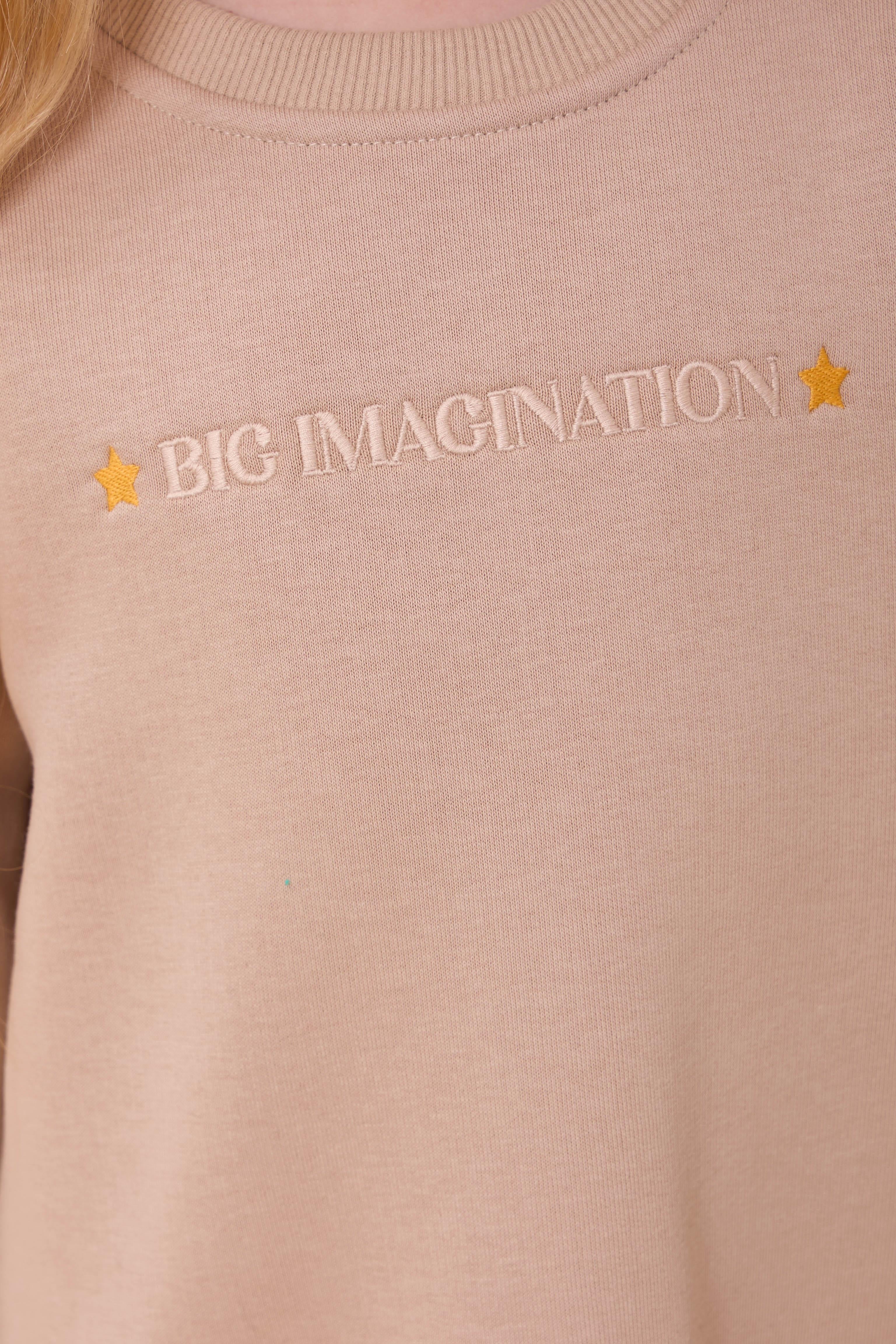 Kız Çocuk Bisiklet Yaka Nakış Detaylı İçi Polarlı Elbise