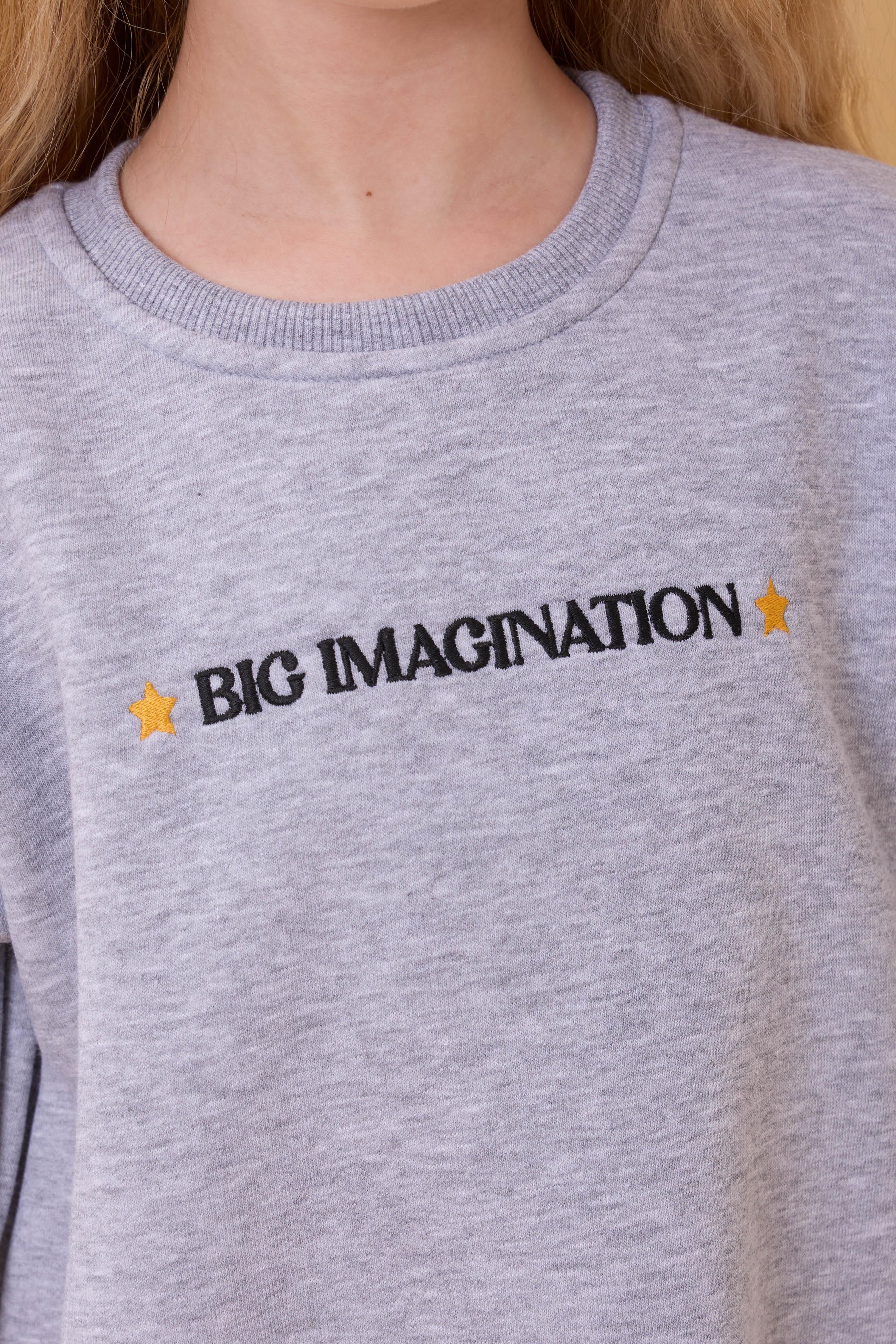 Kız Çocuk Bisiklet Yaka Nakış Detaylı İçi Polarlı Elbise