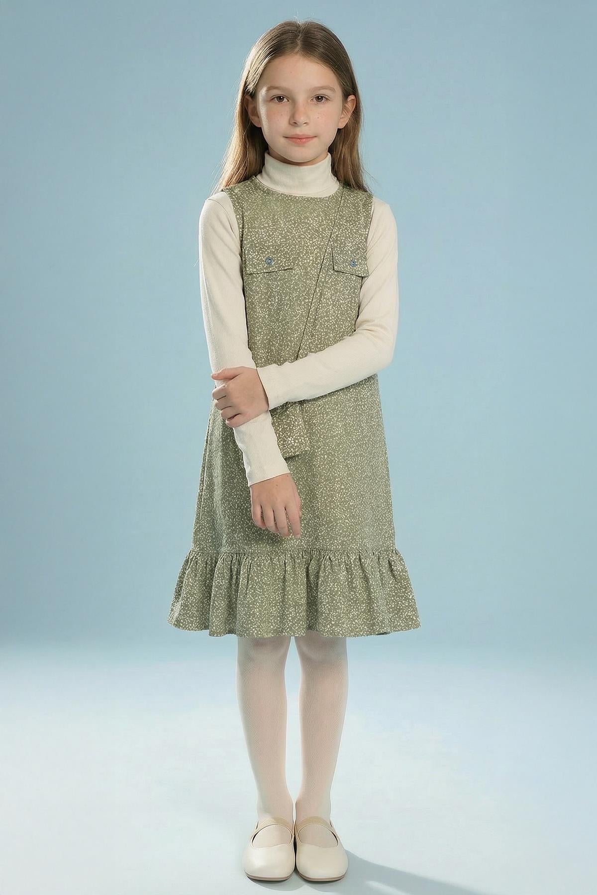 Kız Çocuk Çantalı Jile Elbise ve Badi