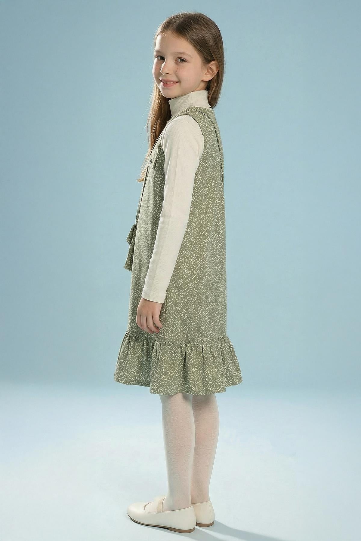 Kız Çocuk Çantalı Jile Elbise ve Badi