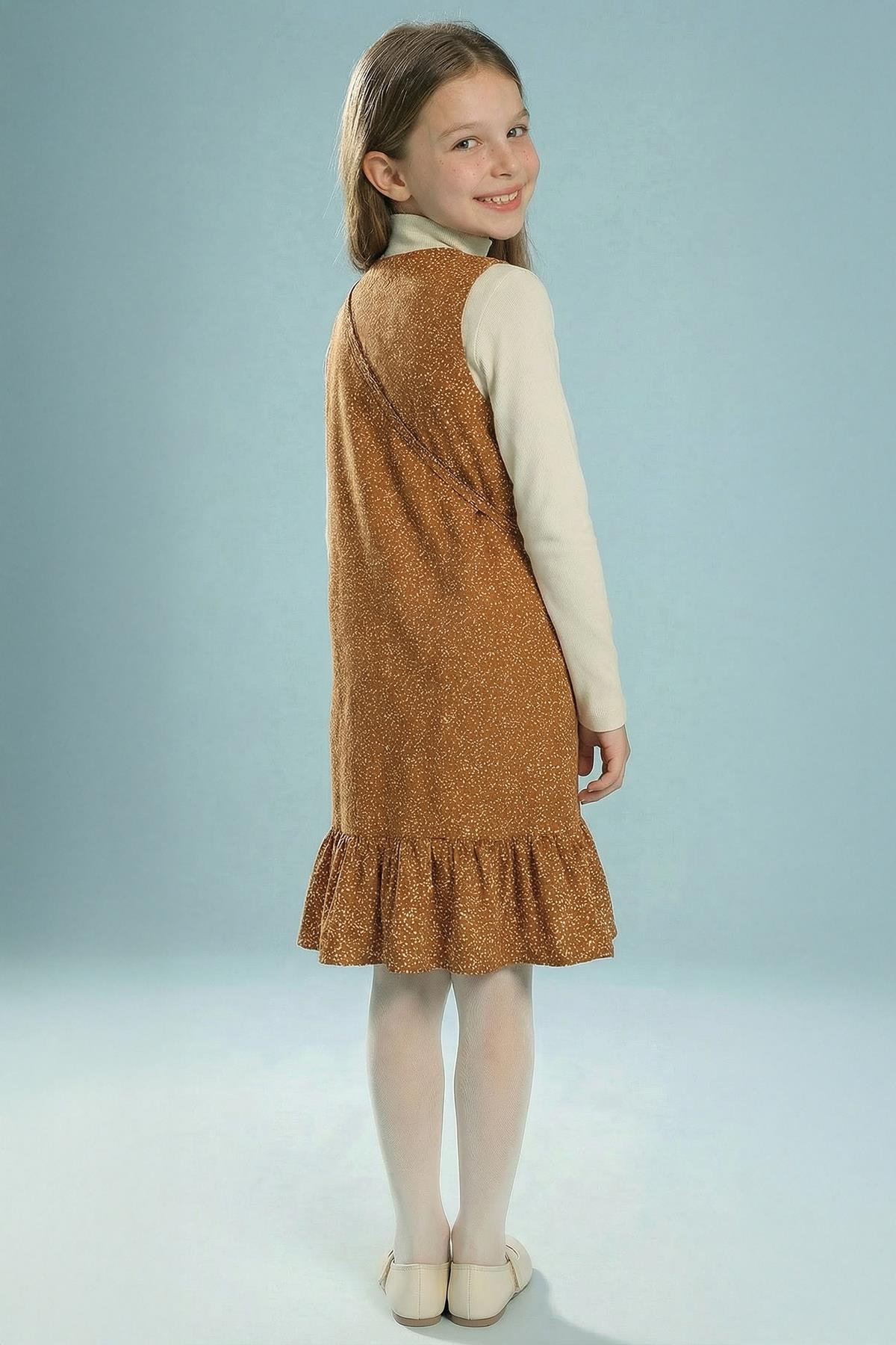 Kız Çocuk Çantalı Jile Elbise ve Badi