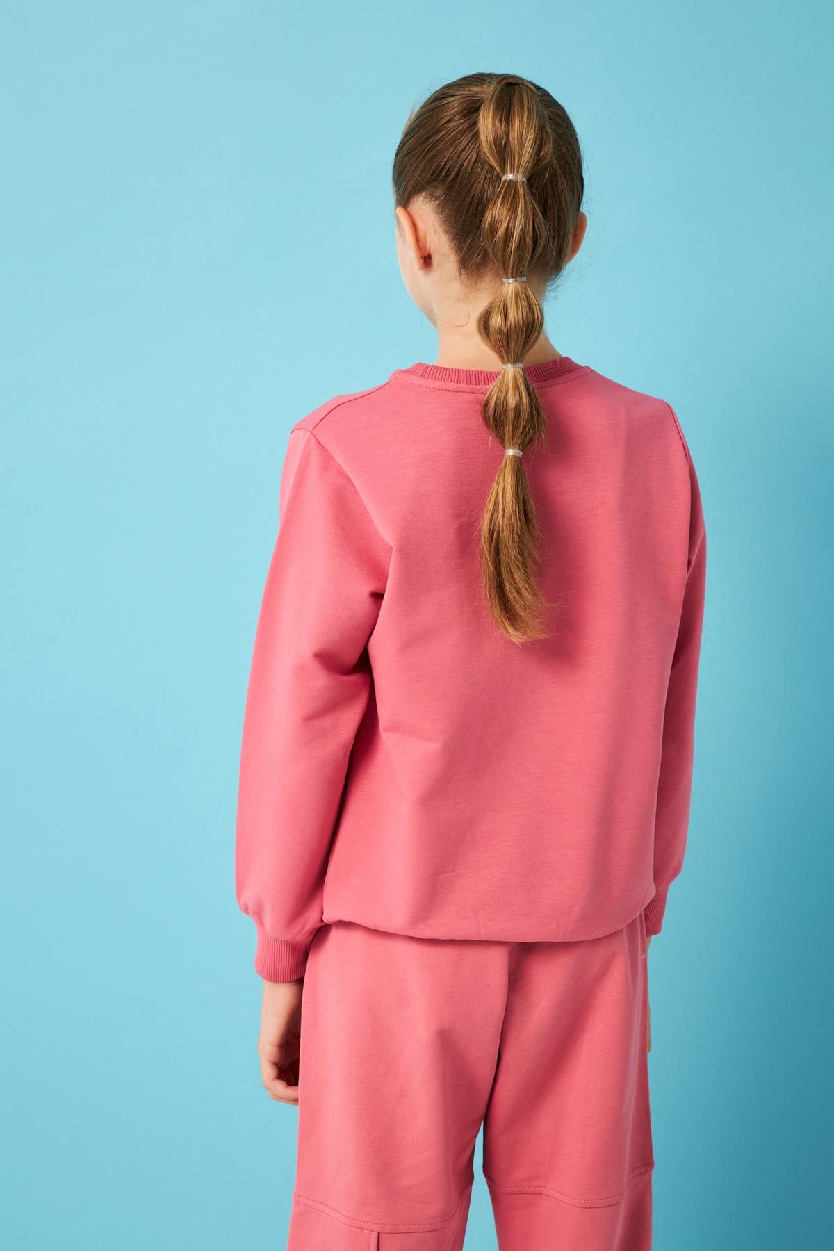 City Of Baskılı Kız Çocuk Sweatshirt Gül Kurusu - Perendi