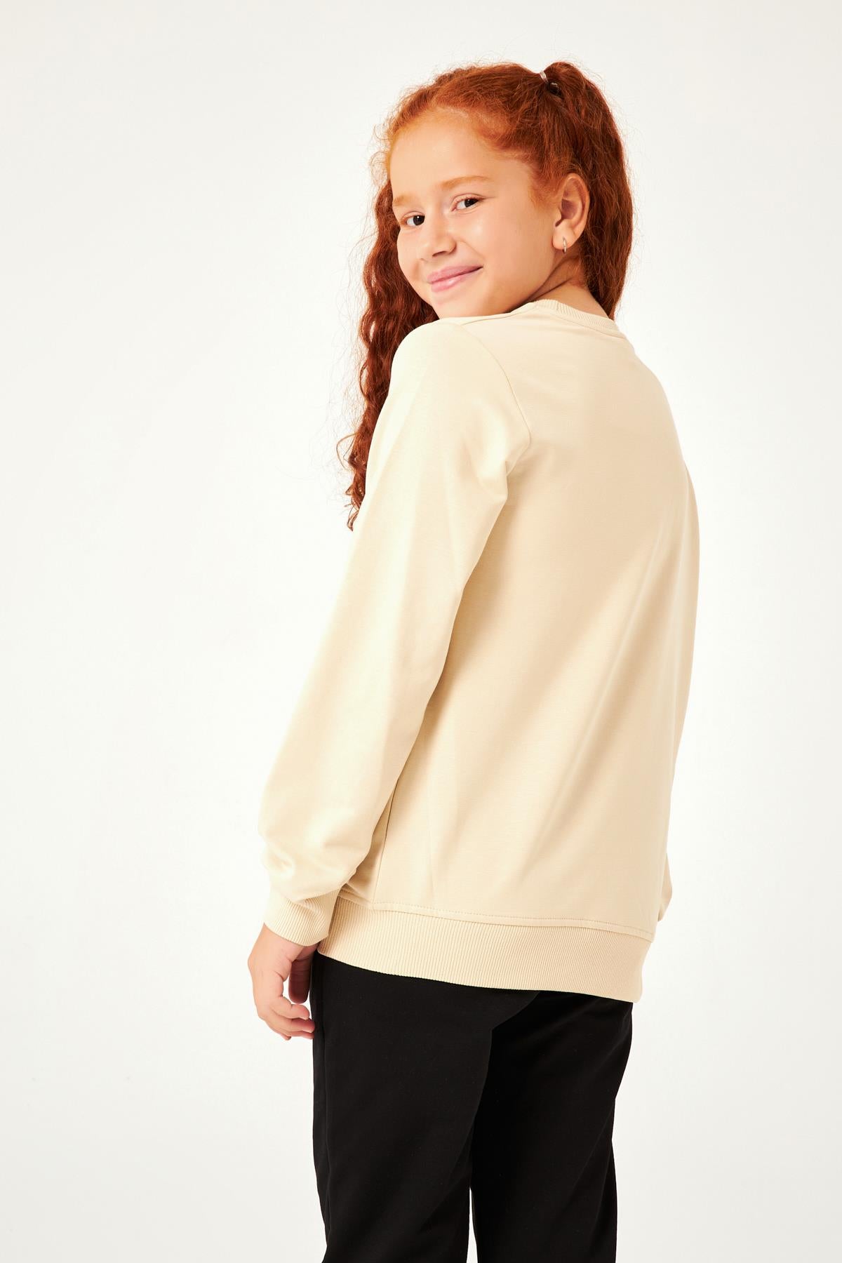 City Of Baskılı Kız Çocuk Sweatshirt Taş - Perendi