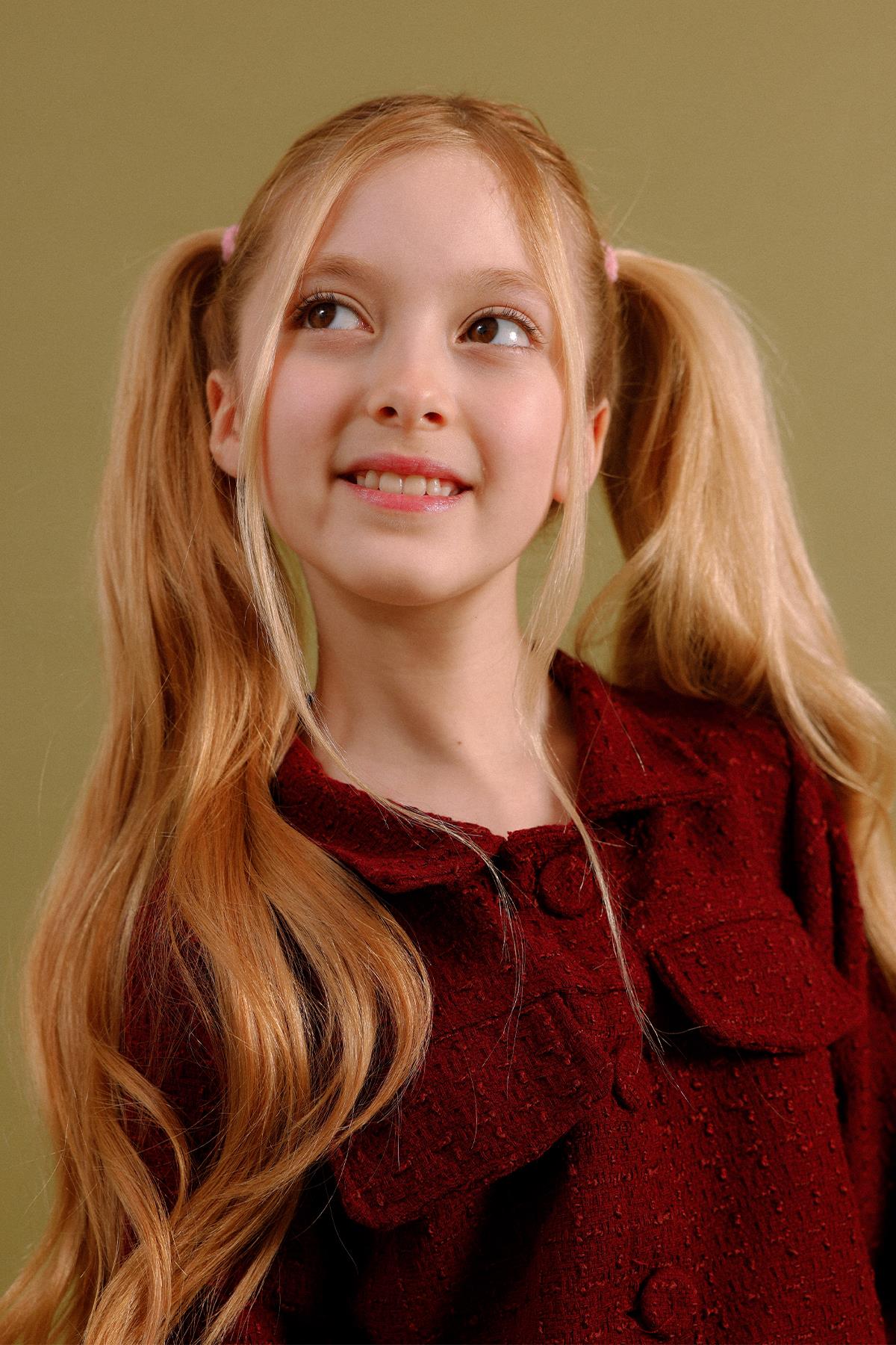 Kız Çocuk Düğmeli Ceket Pantolon 2’li Takım – Özel Gün Kombini