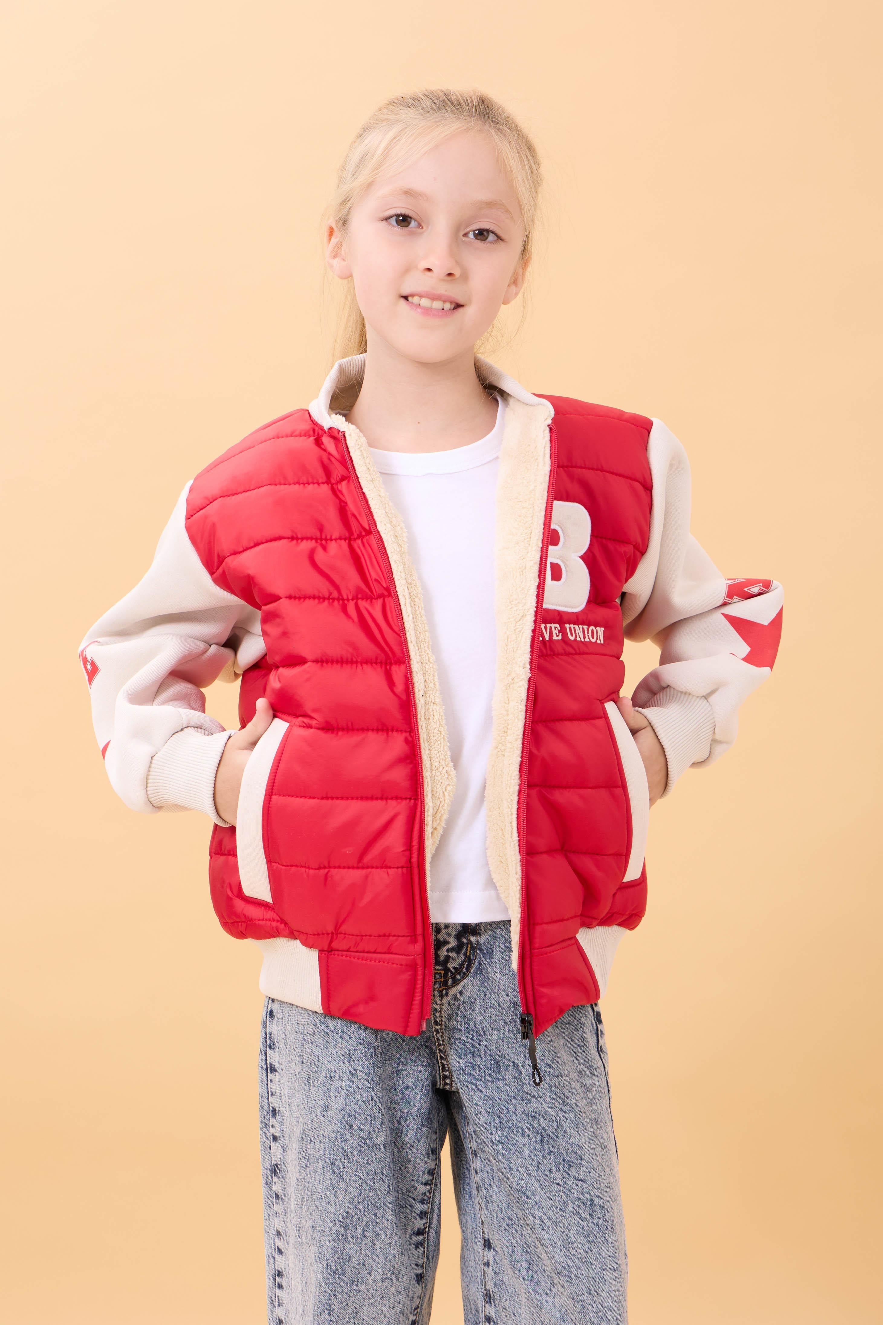 Kız Çocuk İçi Peluşlu Kapitone Kolej Ceket