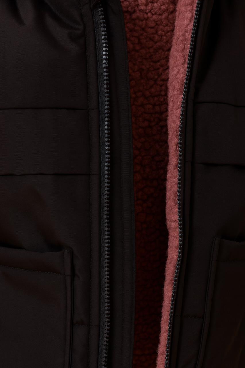 Kız Çocuk Kürklü Kulaklı ve Çanta Aksesuarlı Kalın Kışlık Mont